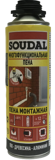 Изображение товара Пена монтажная пистолетная Soudal 500 мл Изображение товара Пена монтажная пистолетная Soudal 500 мл