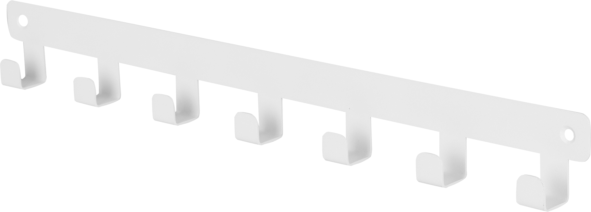 Изображение товара Планка с 7 крючками FERRO белая для стен и мебели