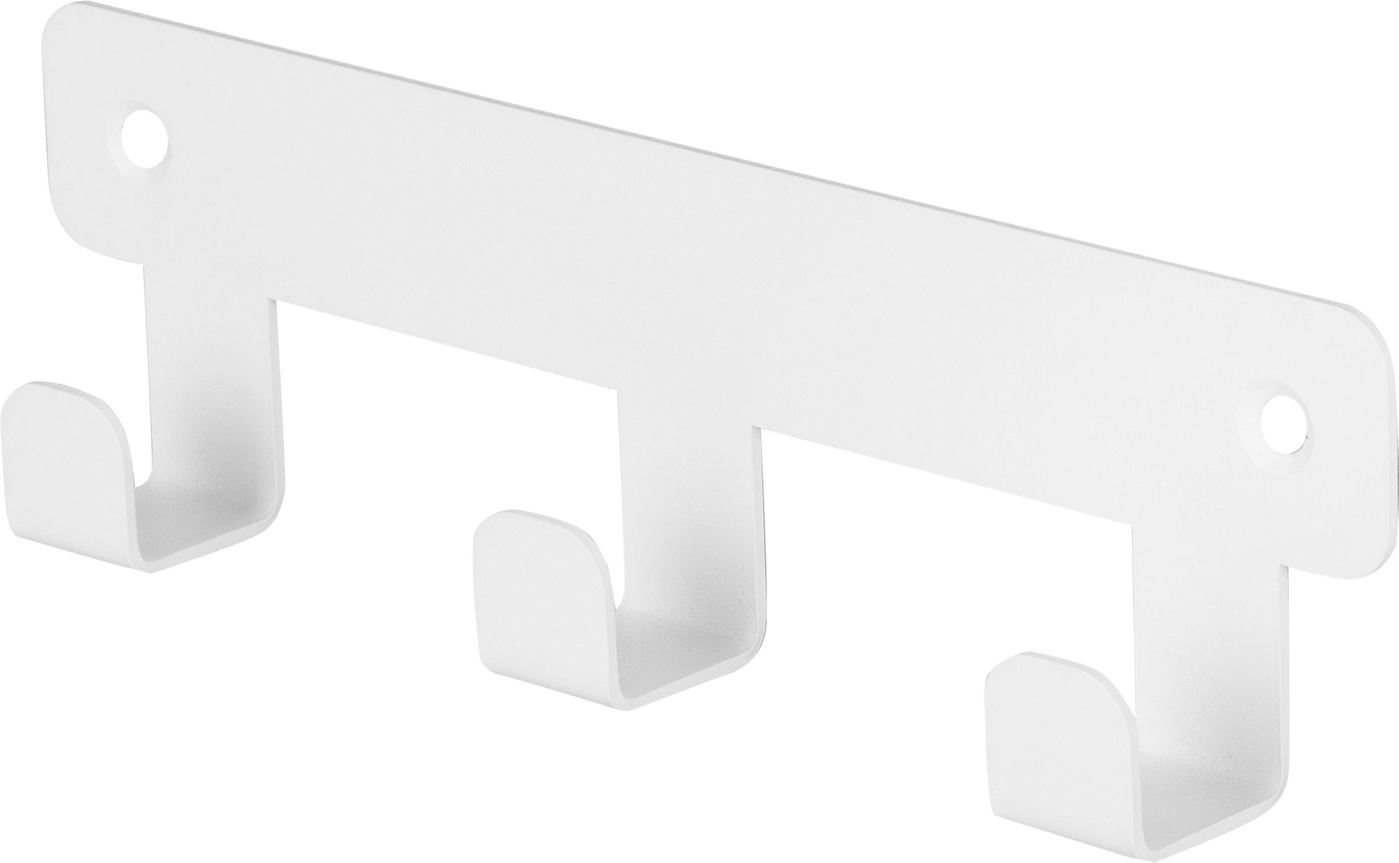 Изображение товара Планка 3 крючка Ferro белая для стен, надежная и простая в установке