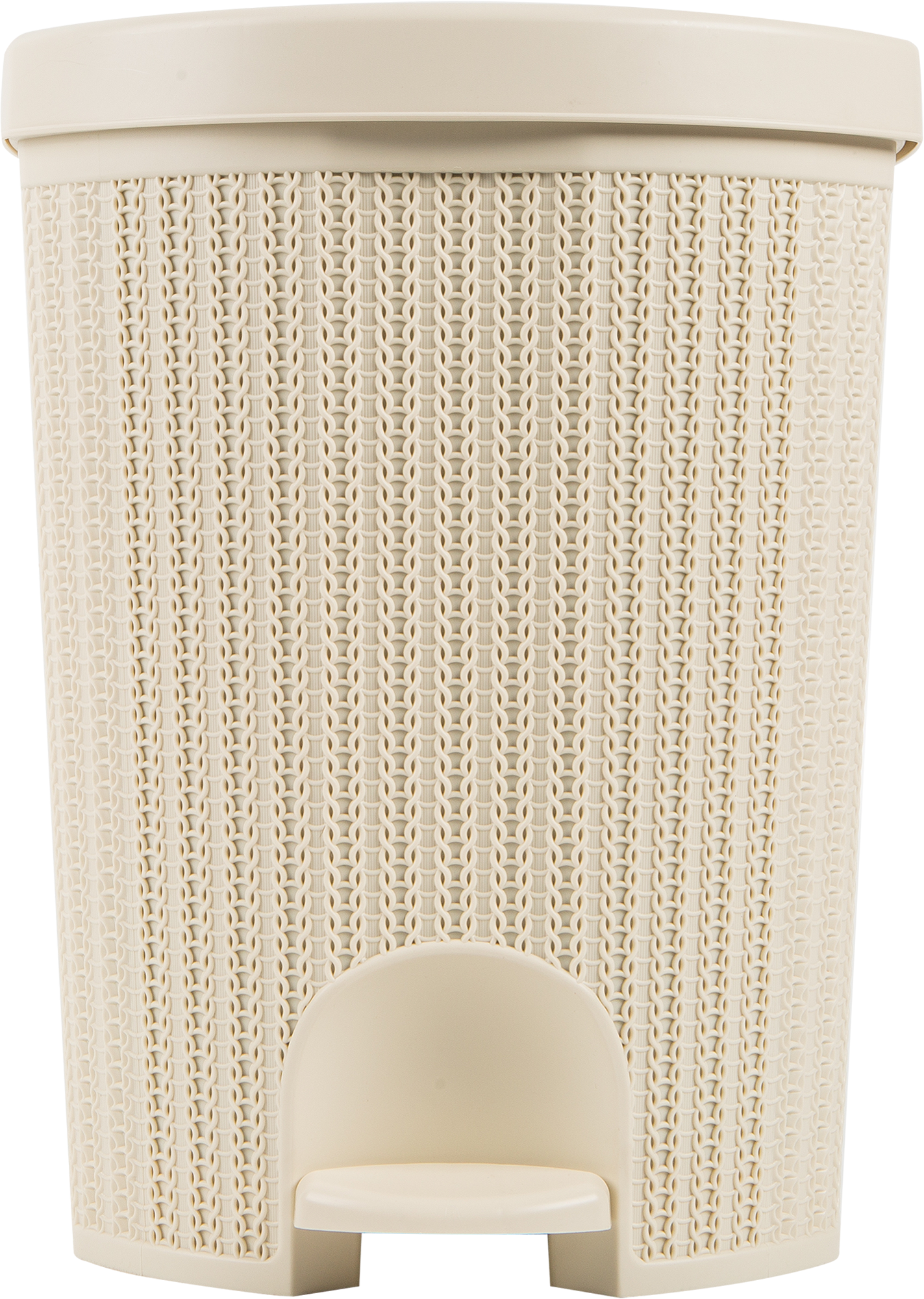 Изображение товара Контейнер для мусора 18л Вязание слоновая кость с педалью