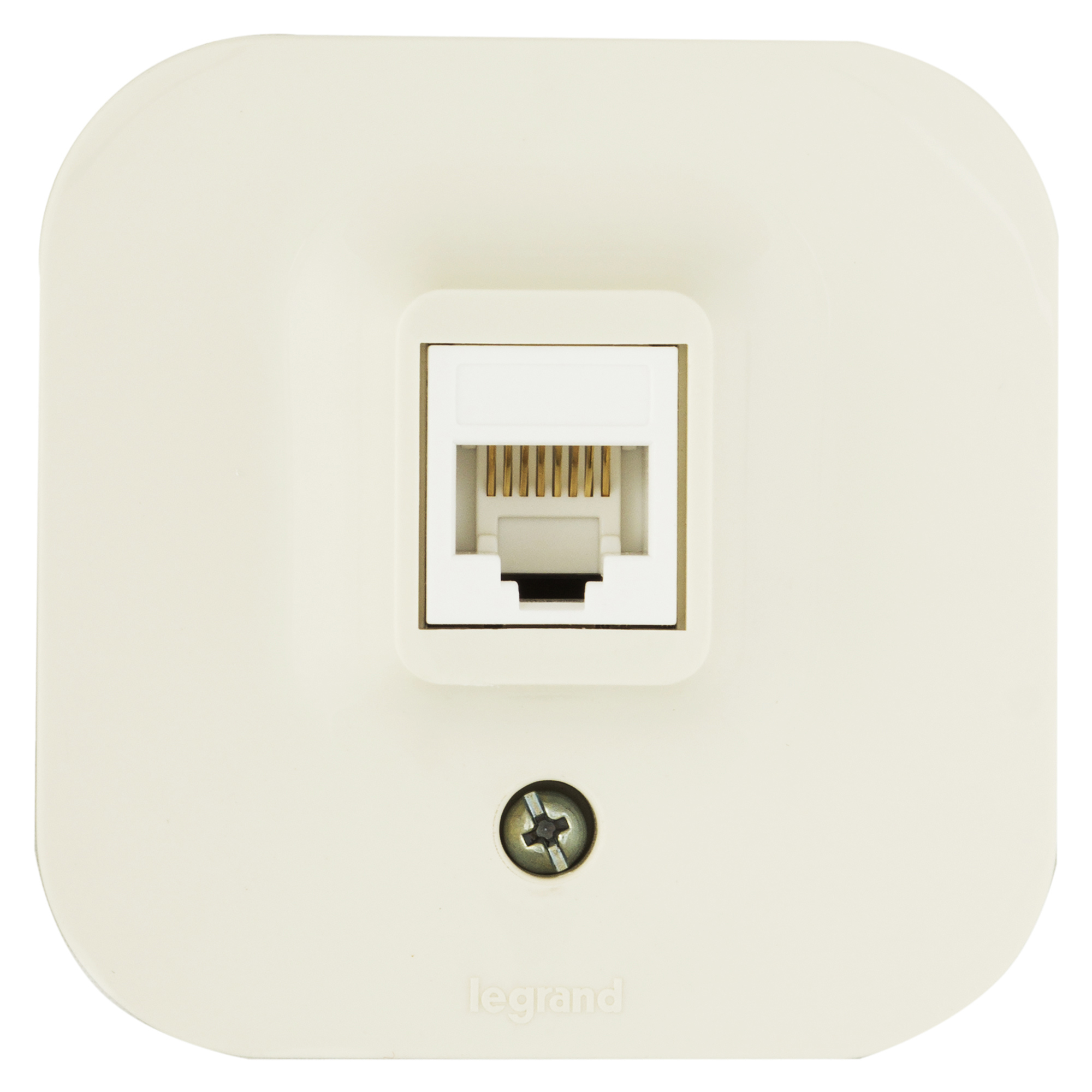 Изображение товара Розетка компьютерная RJ45 категории 5e Legrand Quteo IP20 с накладным монтажом слоновая кость