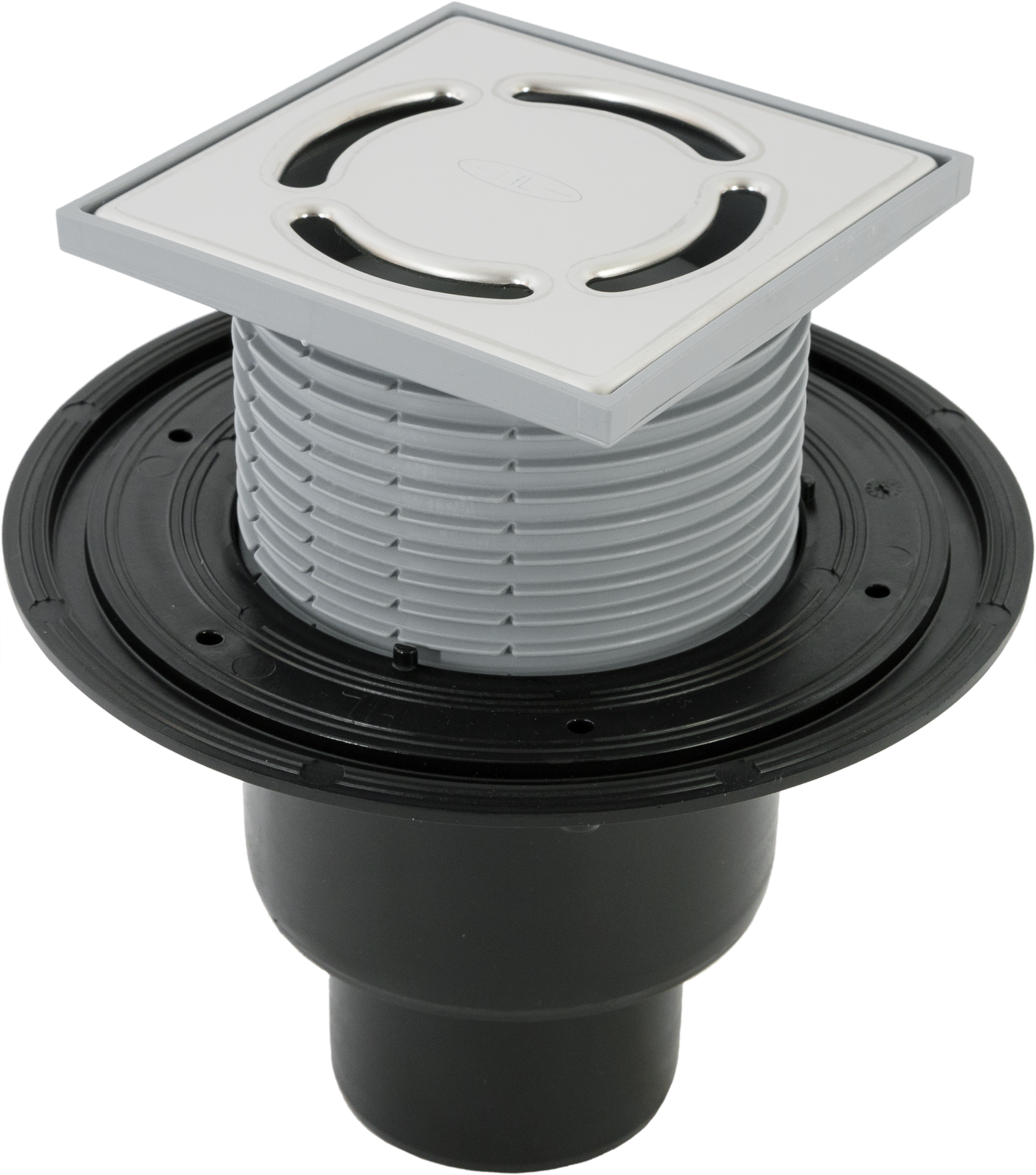 Изображение товара Душевой трап HL 123x123 мм регулируемый по высоте с гидрозатвором Россия