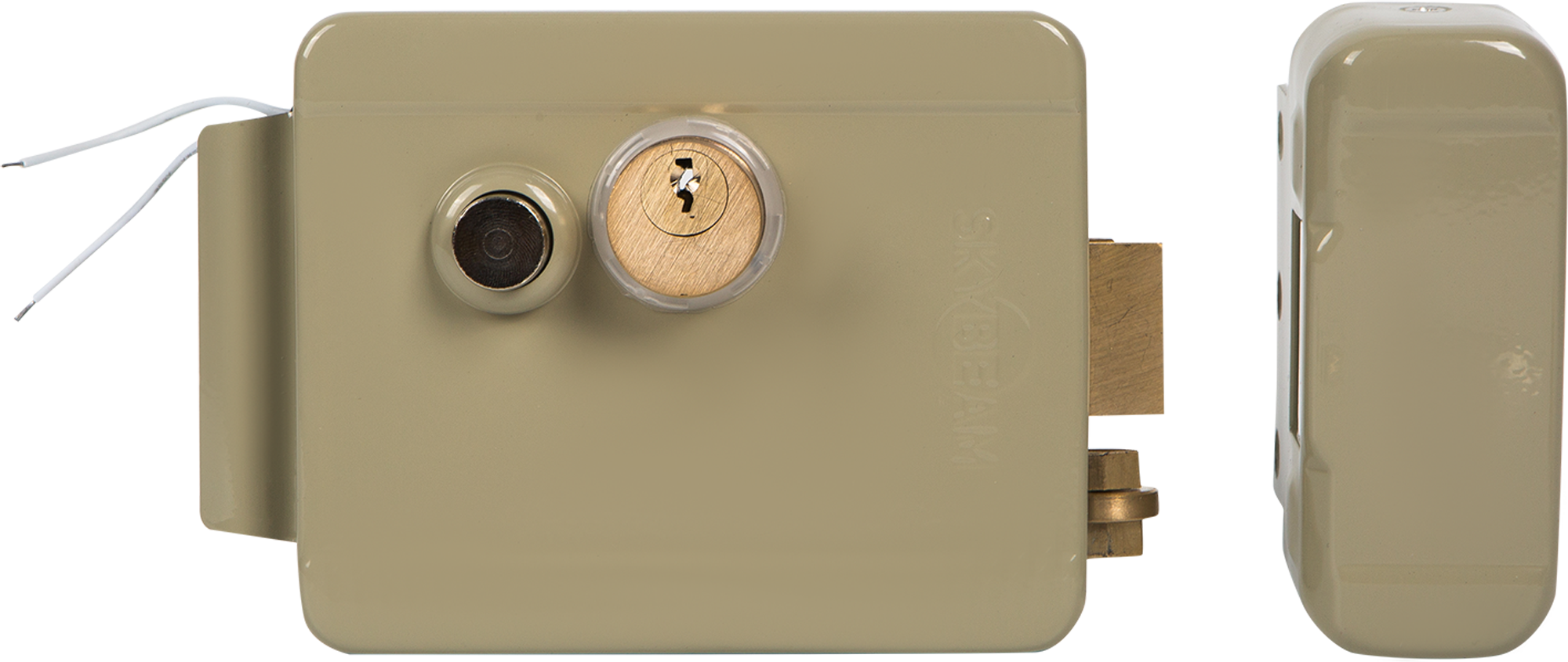 Замок накладной электромеханический ES500GD, цвет бежевый