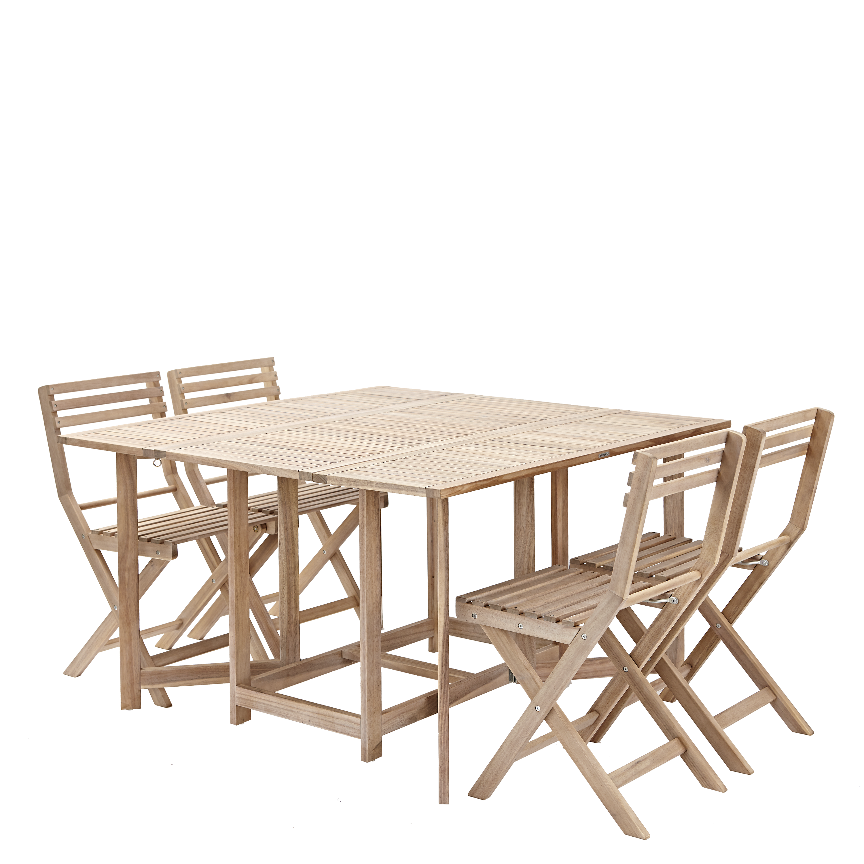 Изображение товара Набор садовой мебели Naterial Origami складной стол и 4 стула натуральное дерево