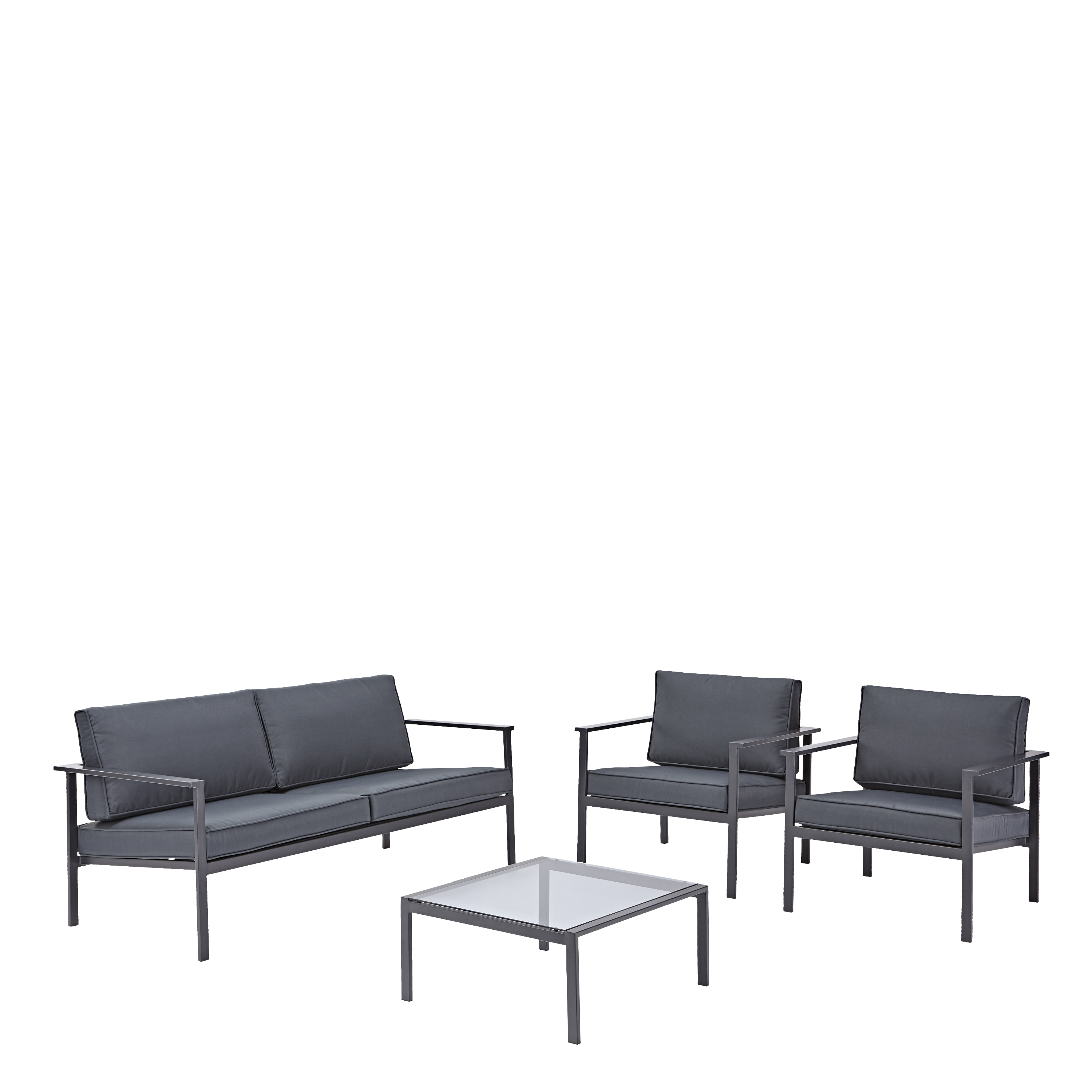 Изображение товара Набор садовой мебели Trino серый 4 места стол сталь подушки полиэстер
