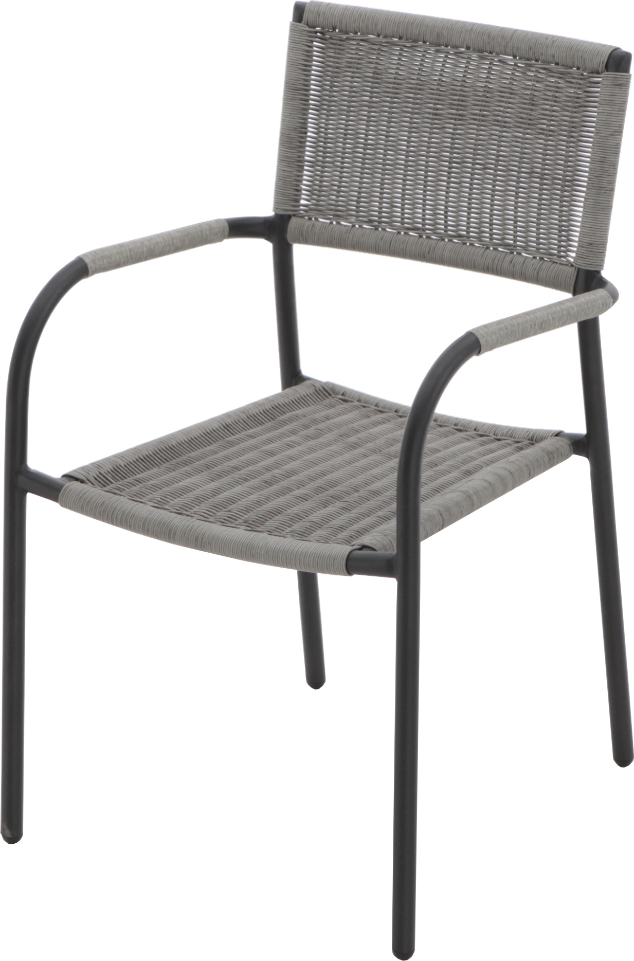 Изображение товара Стул садовый черный из стали с искусственным ротангом для дачи