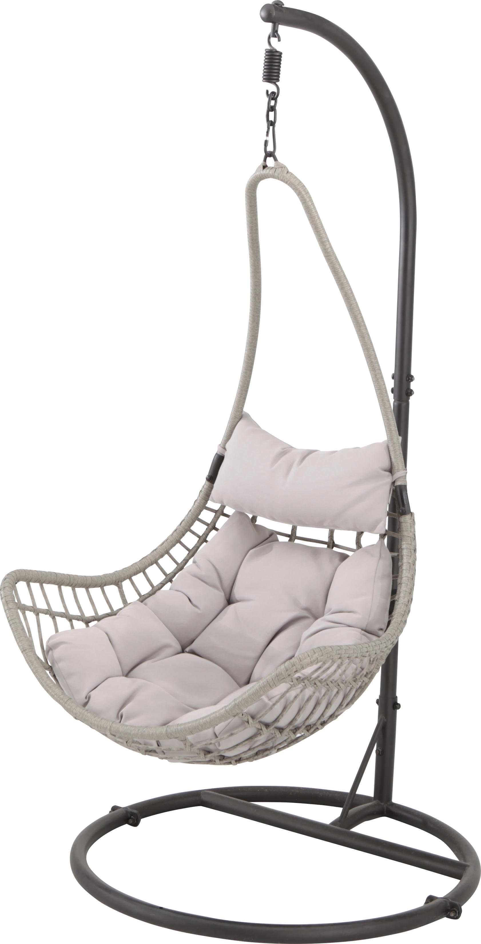 Изображение товара Кресло подвесное 95х95х196 см сталь/ полиротанг белый с опорой