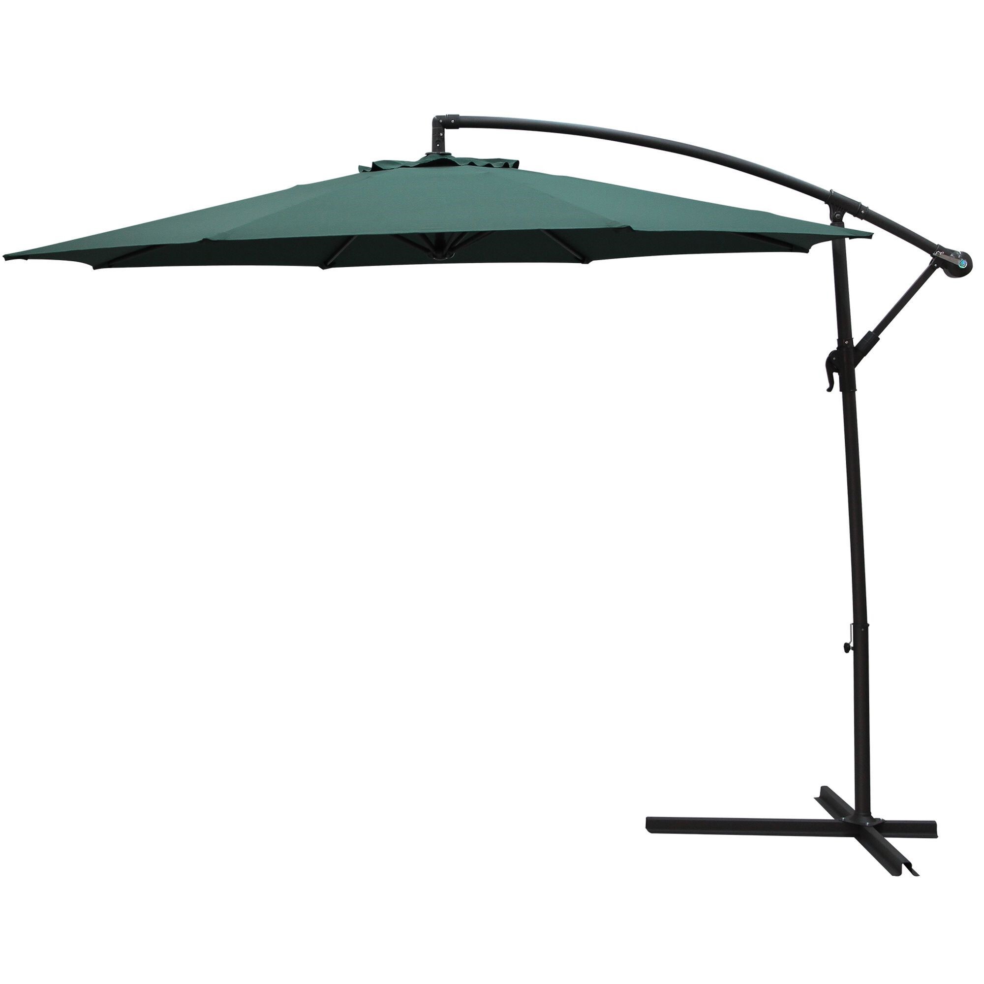 Изображение товара Дачный зонт 3 м зеленый подвесной на подставке из алюминия и стали