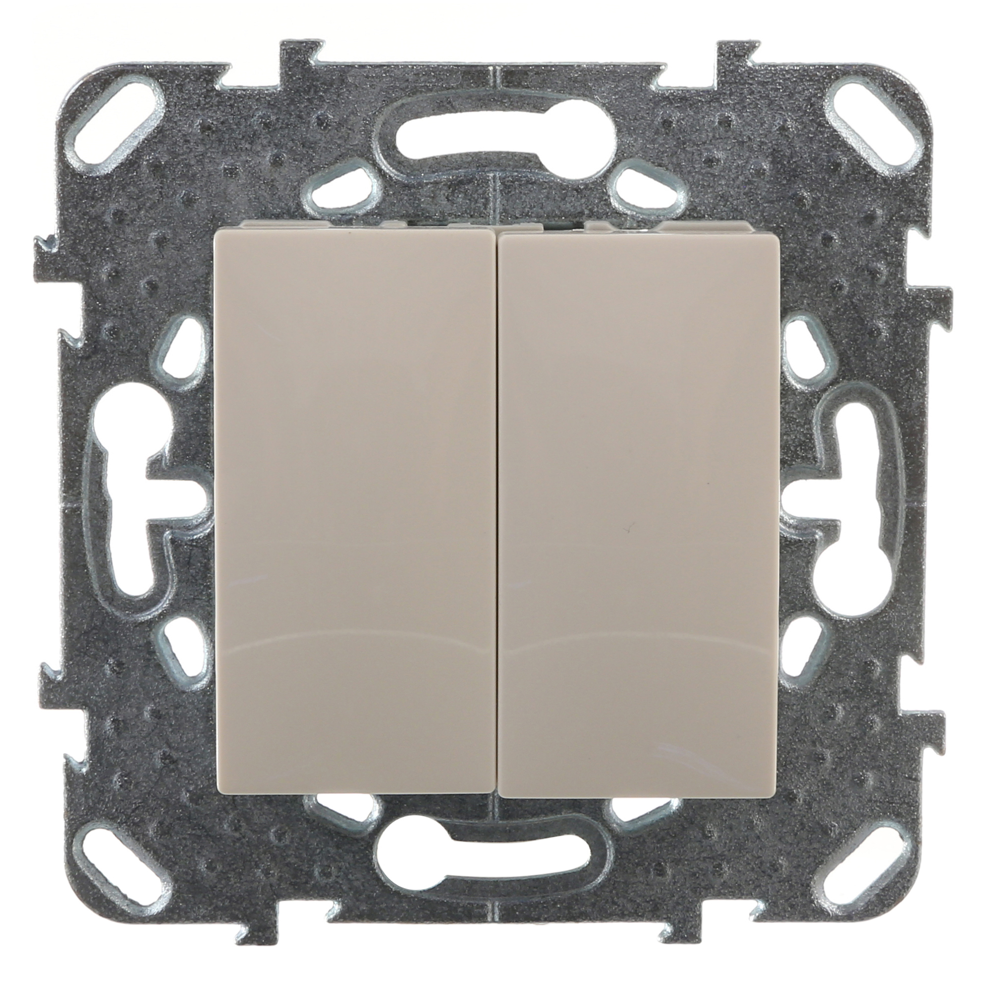 Изображение товара Переключатель встраиваемый Systeme Electric Unica 2 клавиши, цвет бежевый