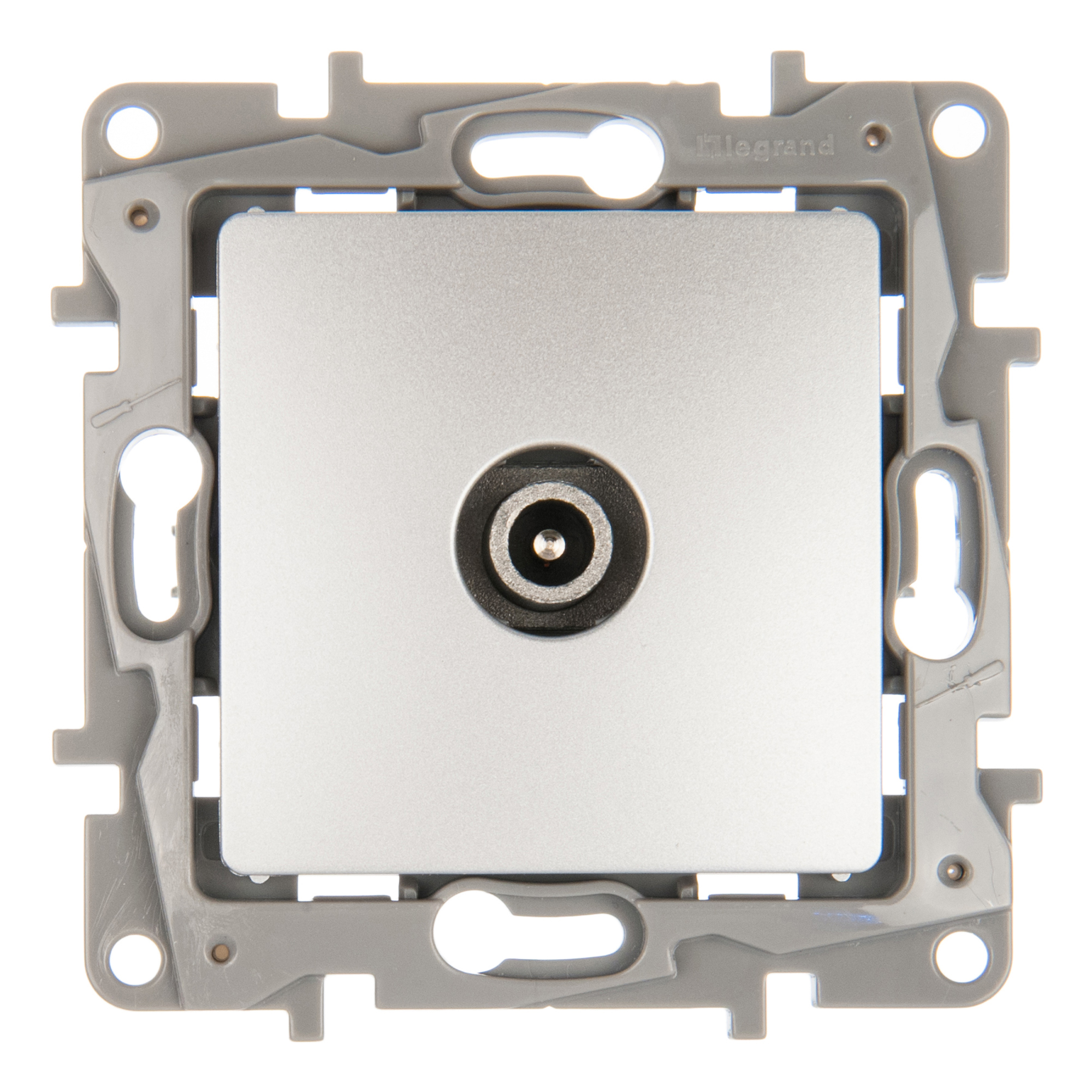 Изображение товара Проходная ТВ-розетка Legrand Etika алюминий для последовательного подключения Изображение товара Проходная ТВ-розетка Legrand Etika алюминий для последовательного подключения