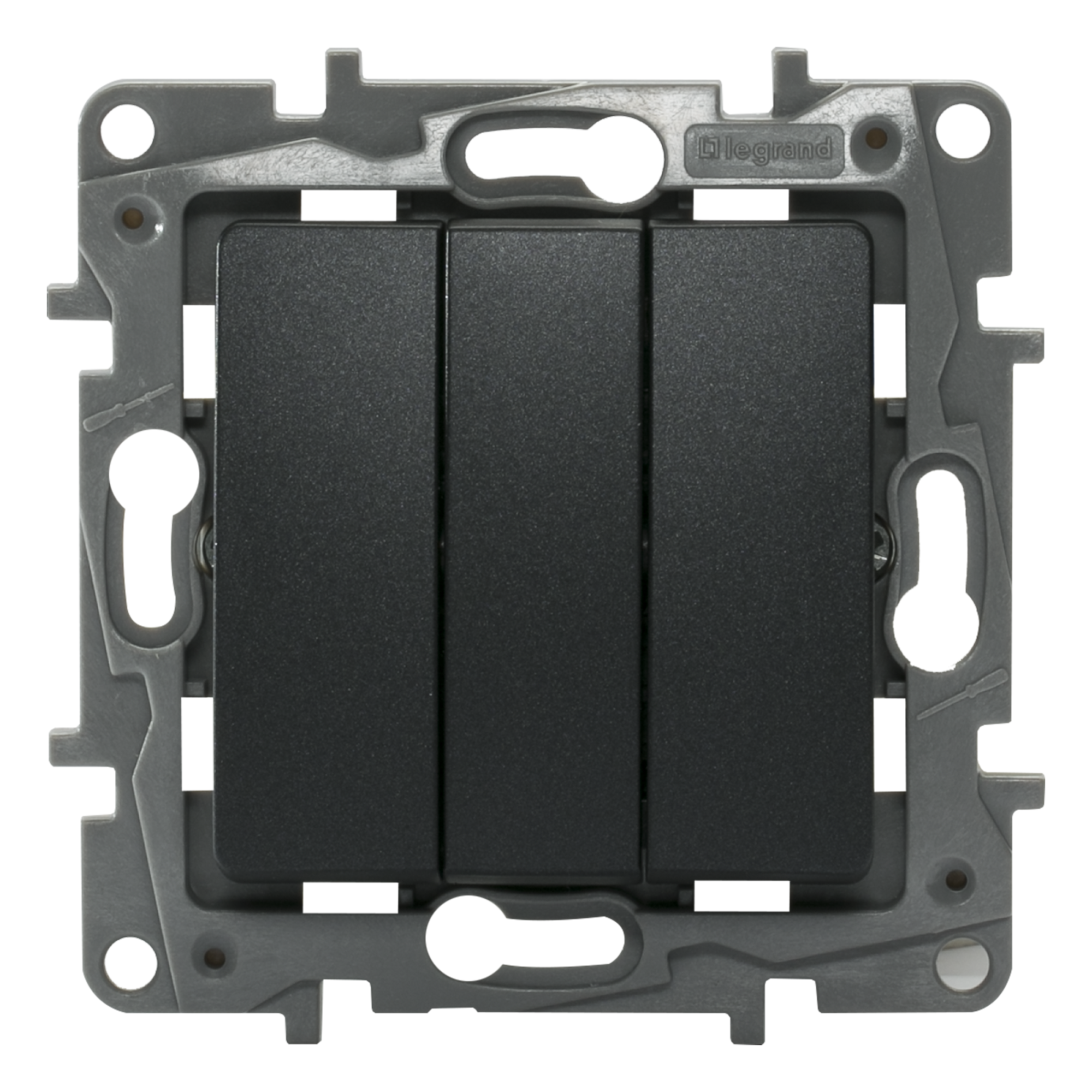 Изображение товара Выключатель встраиваемый Legrand Etika 3 клавиши, цвет антрацит