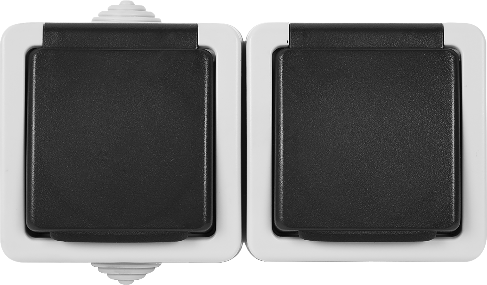 Изображение товара Розетка двойная накладная LK Studio Aqua с заземлением IP54 серый