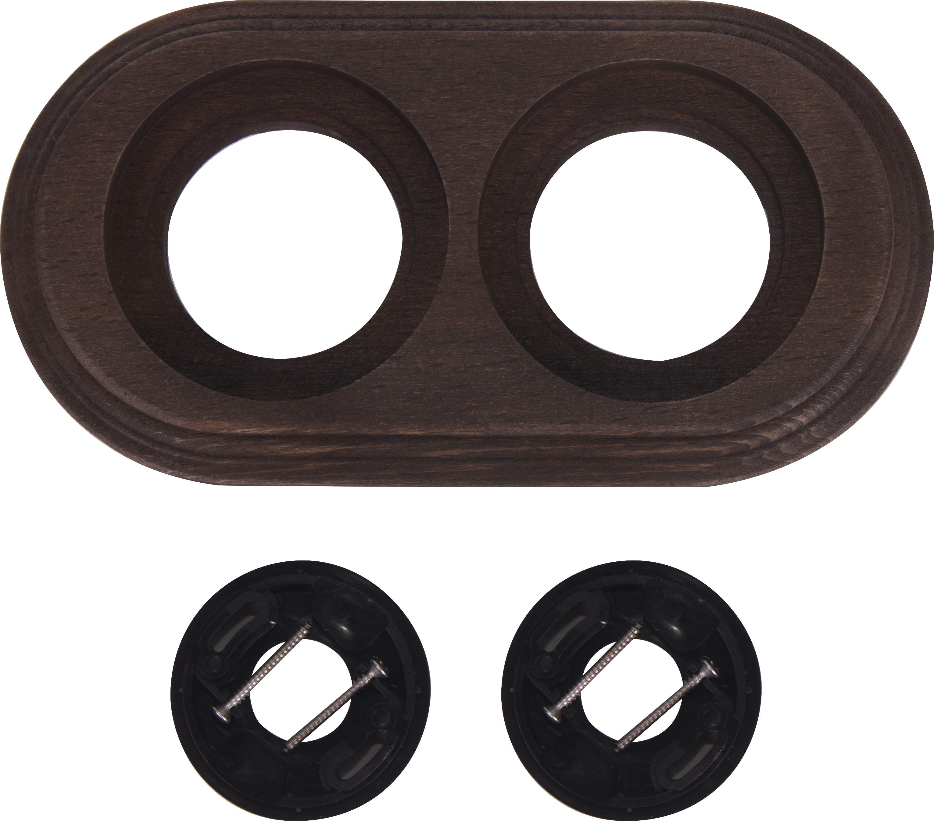 Изображение товара Рамка для розеток и выключателей Electraline Старое Дерево 2 поста цвет коричневый