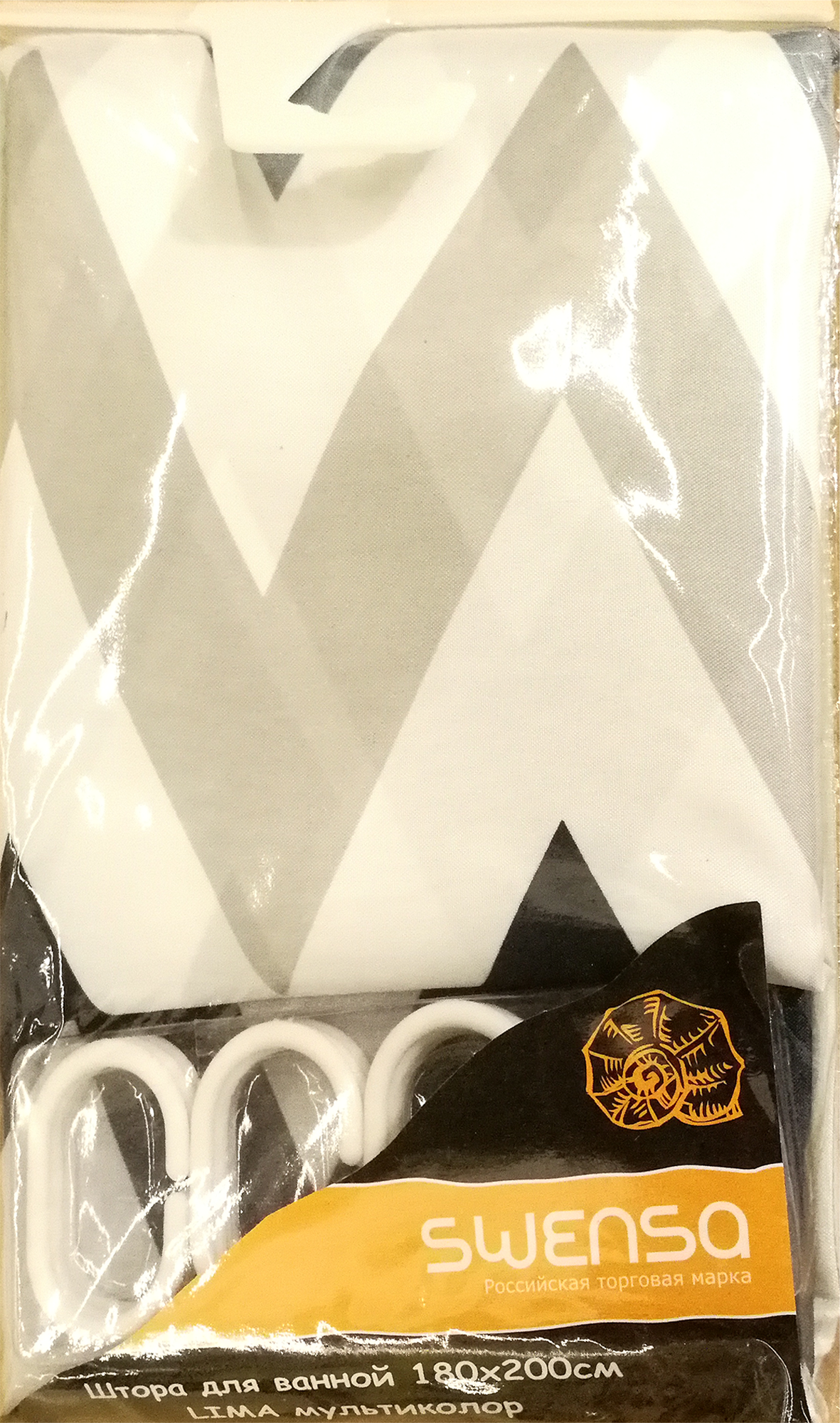 Изображение товара Штора для ванной комнаты Lima, 180x200 см, полиэстер