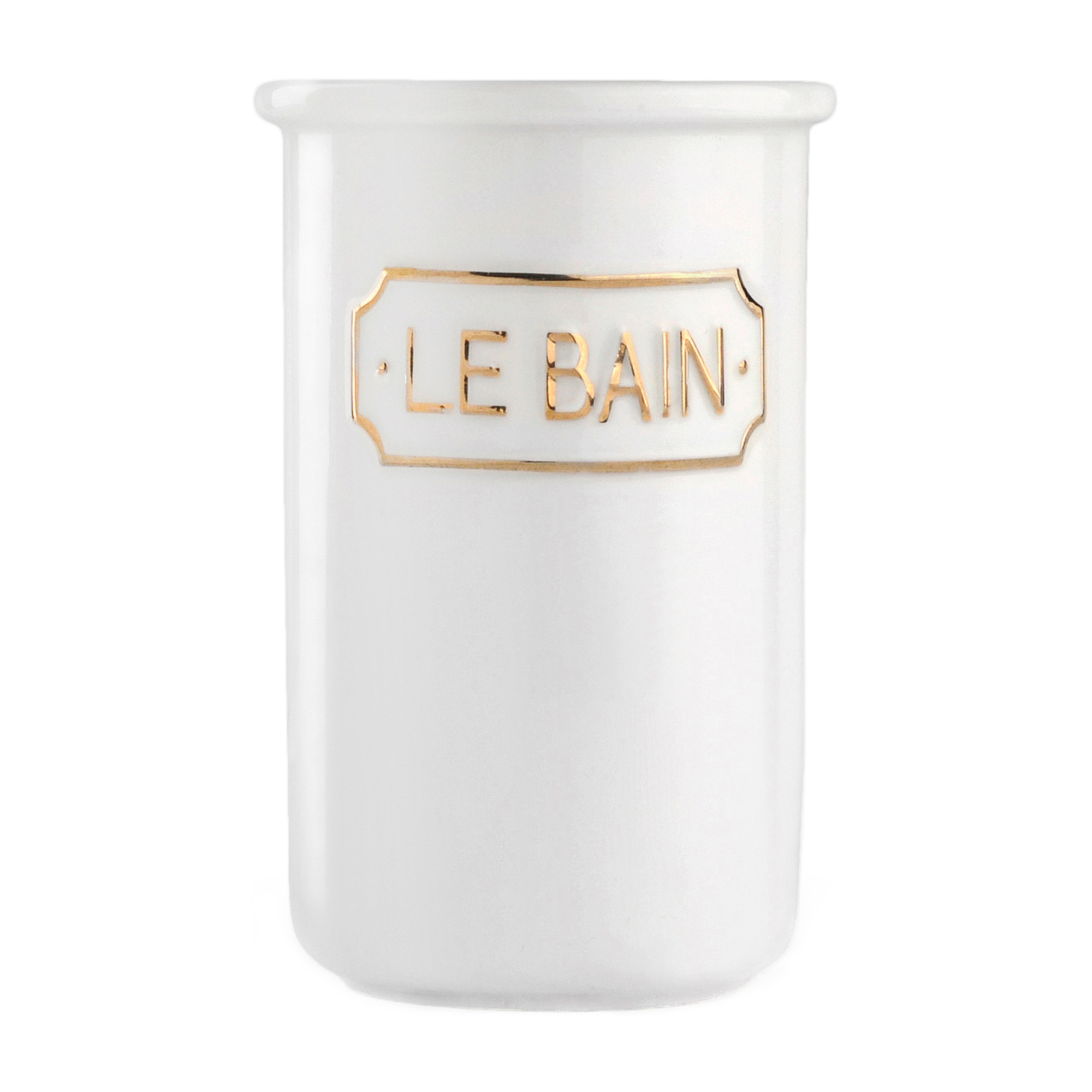 Изображение товара Стакан для зубных щёток Wess Le Bain Blanc керамика цвет золотой