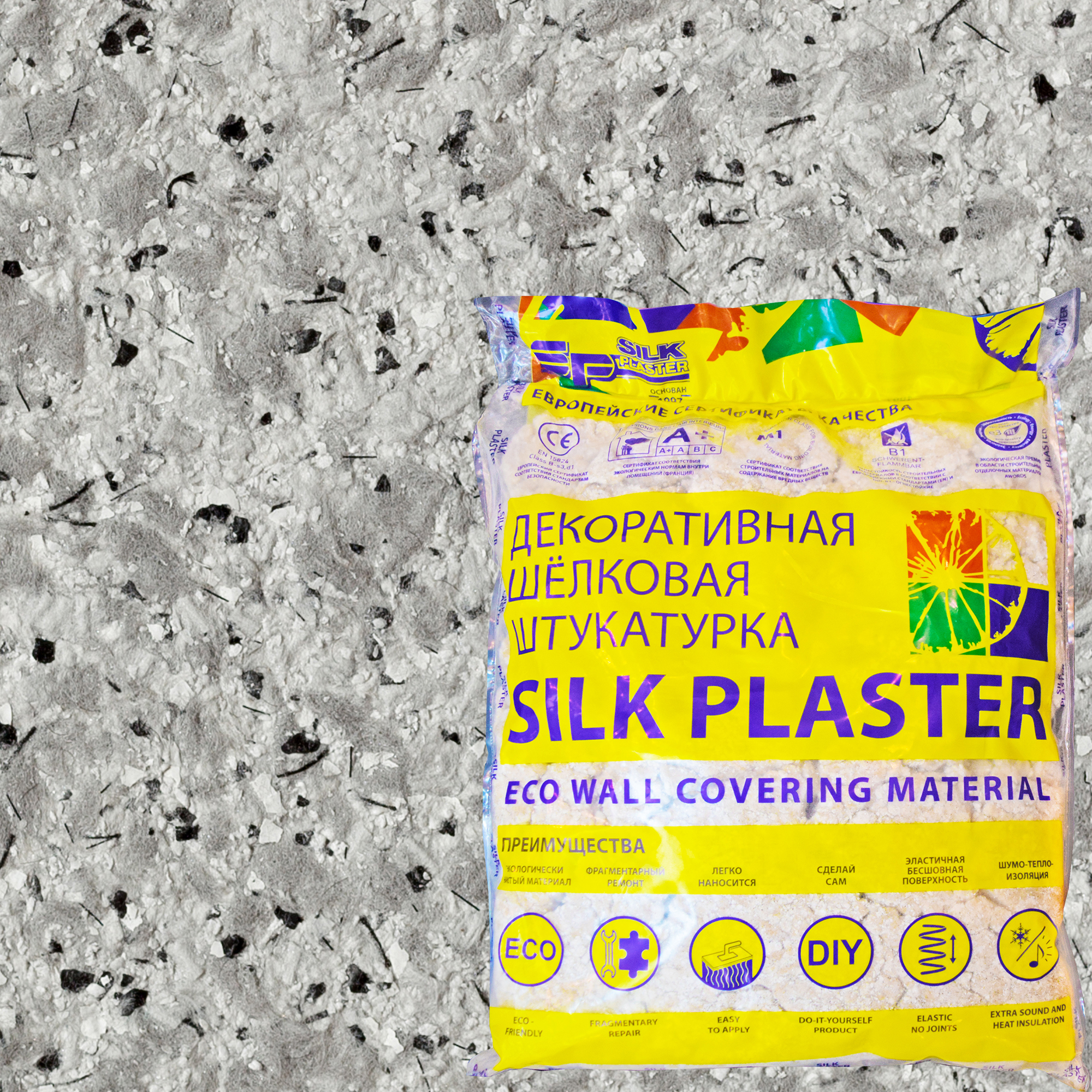 Изображение товара Жидкие обои Silk Plaster Сауф 941 1.2 кг цвет серый