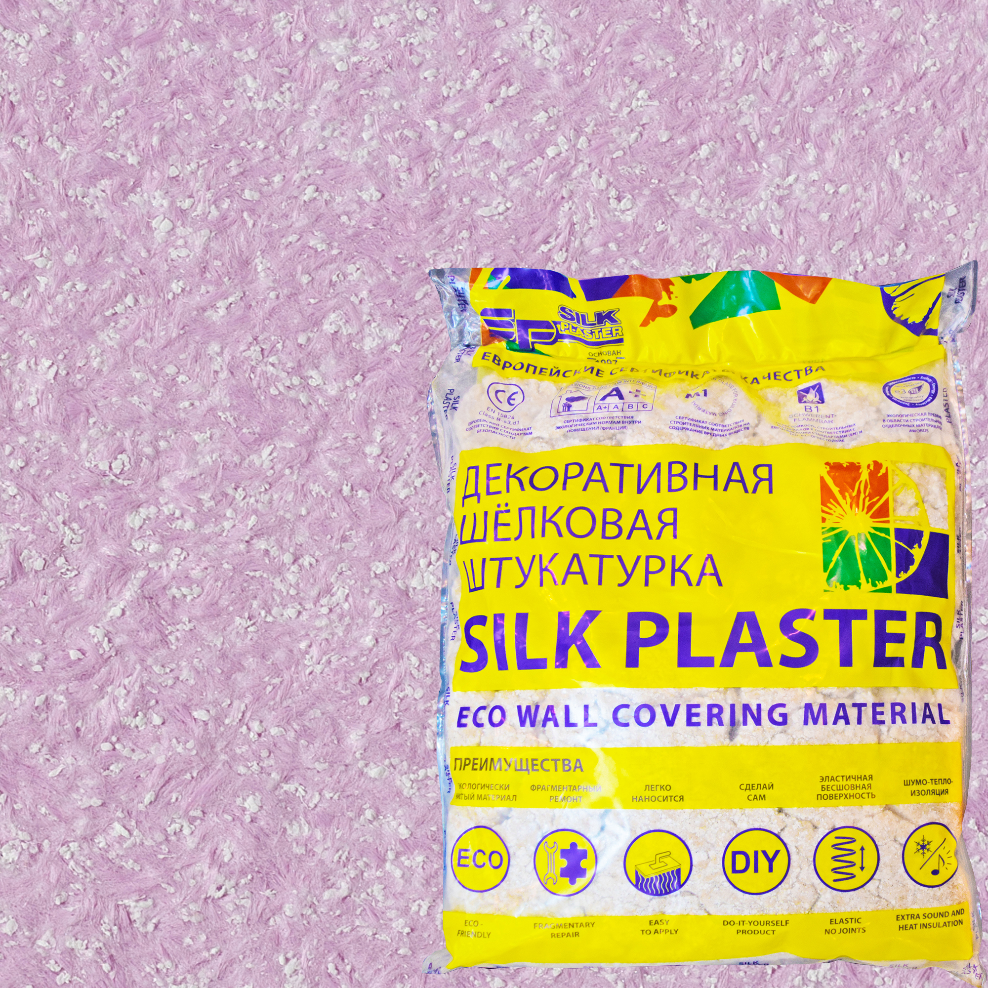 Изображение товара Жидкие обои Silk Plaster Прованс 049 1 кг розовый для стен интерьера