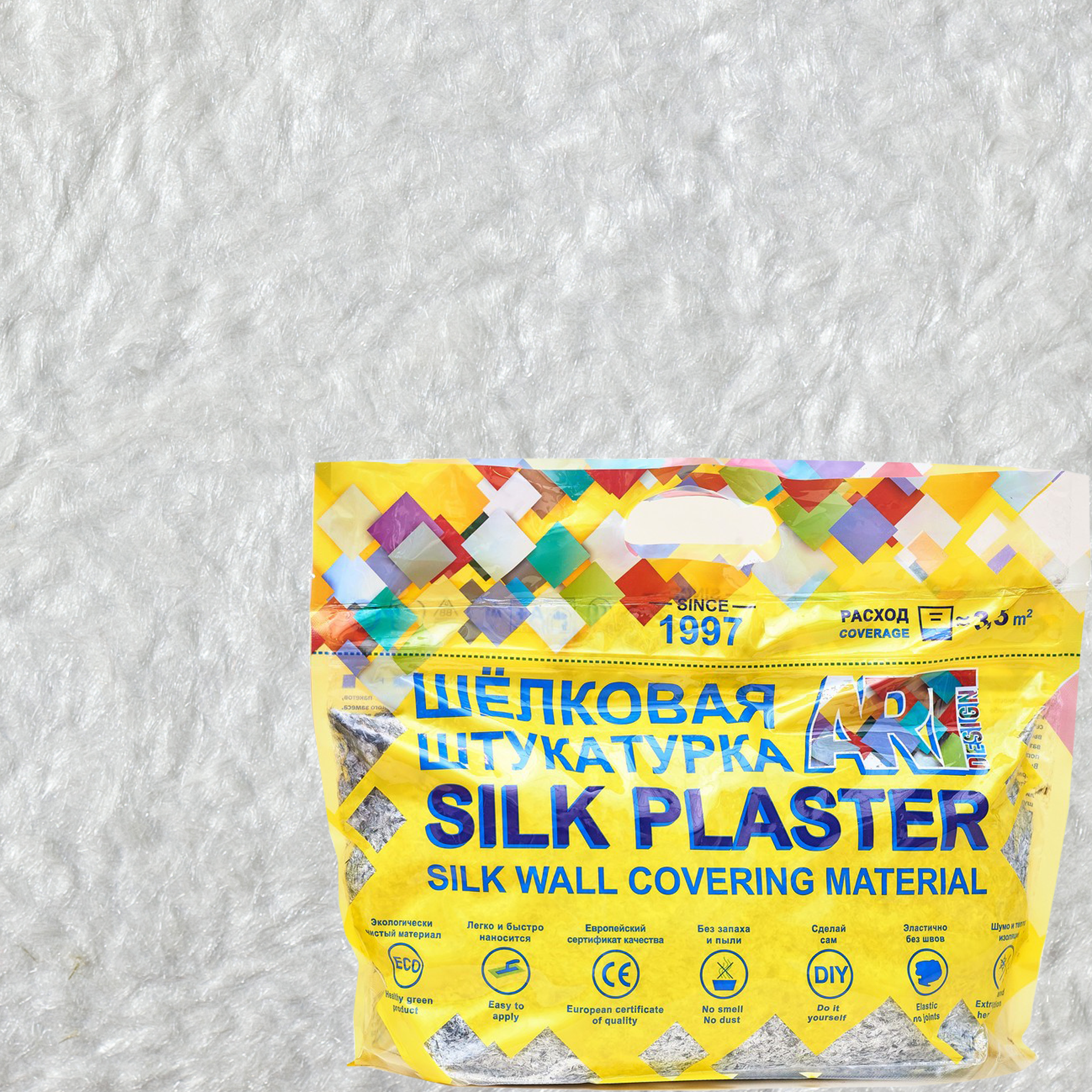 Изображение товара Жидкие обои Silk Plaster АртДизайн 253 0.9 кг цвет белый
