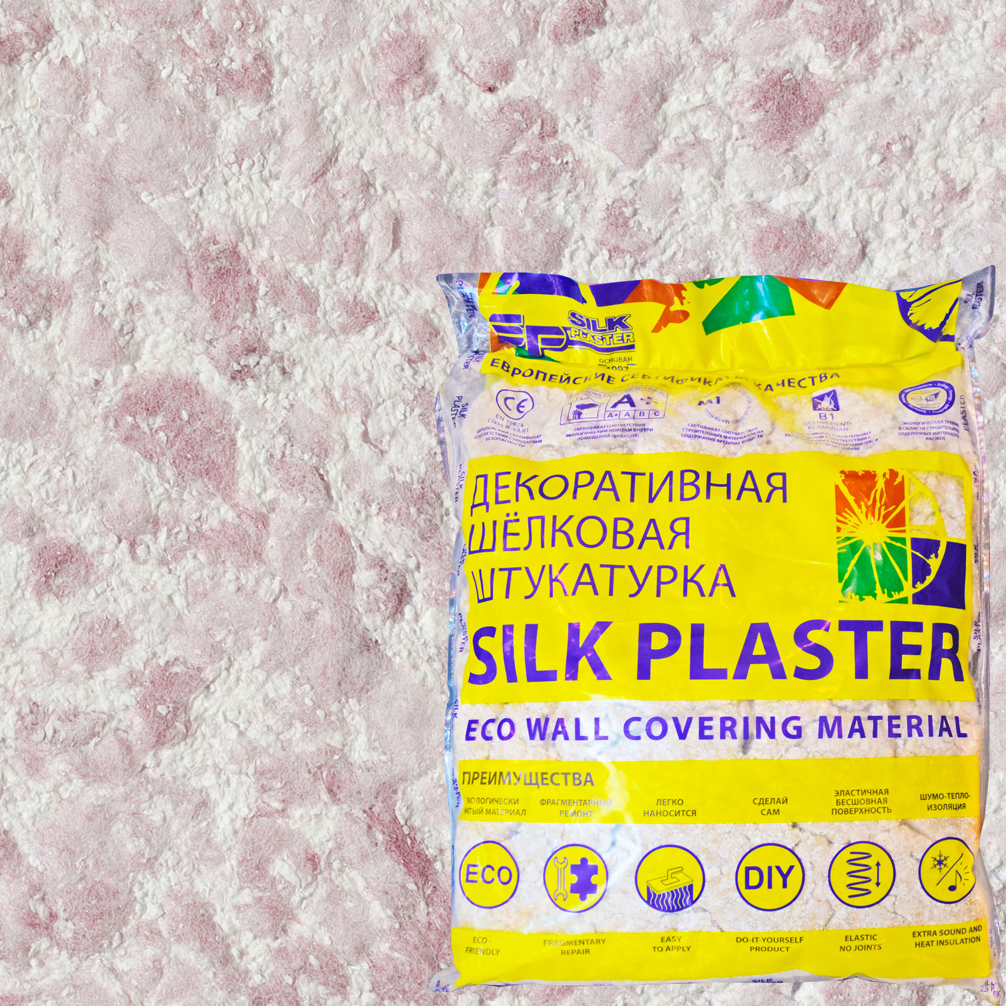 Изображение товара Жидкие обои Silk Plaster Рельеф 331 0.9 кг цвет лиловый