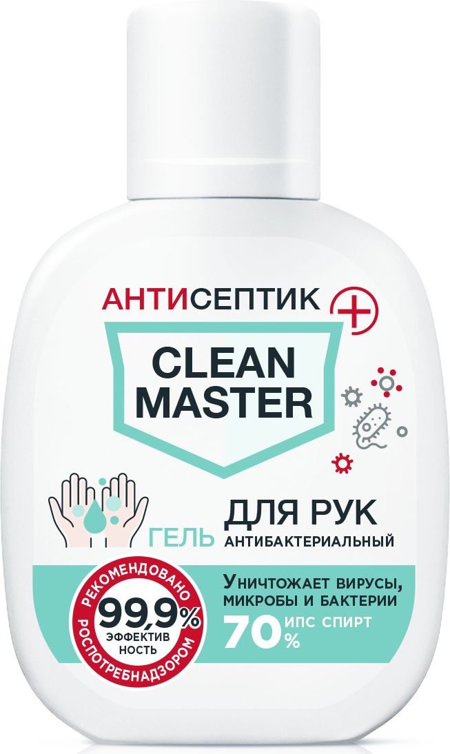 Изображение товара Антибактериальный гель для рук Clean Master на основе изопропилового спирта 70% 60 мл
