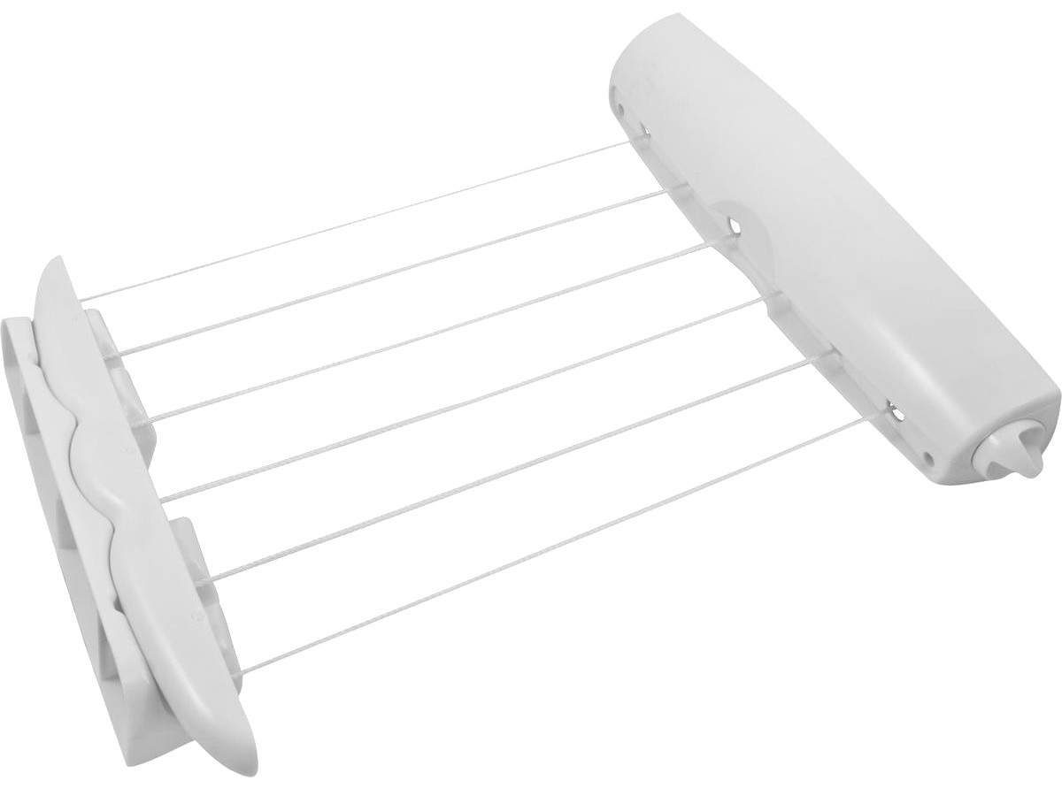 Изображение товара Настенная выдвижная веревочная сушилка для белья Рыжий кот 311611, белый