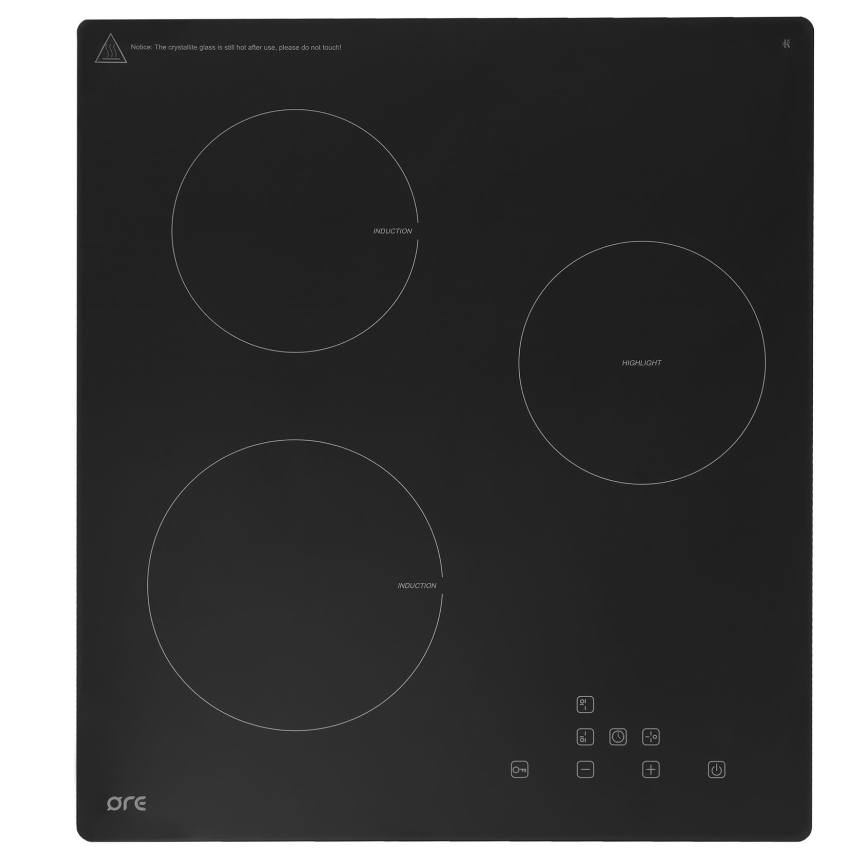 Изображение товара Варочная панель электрическая ORE IA45 3 конфорки, цвет чёрный