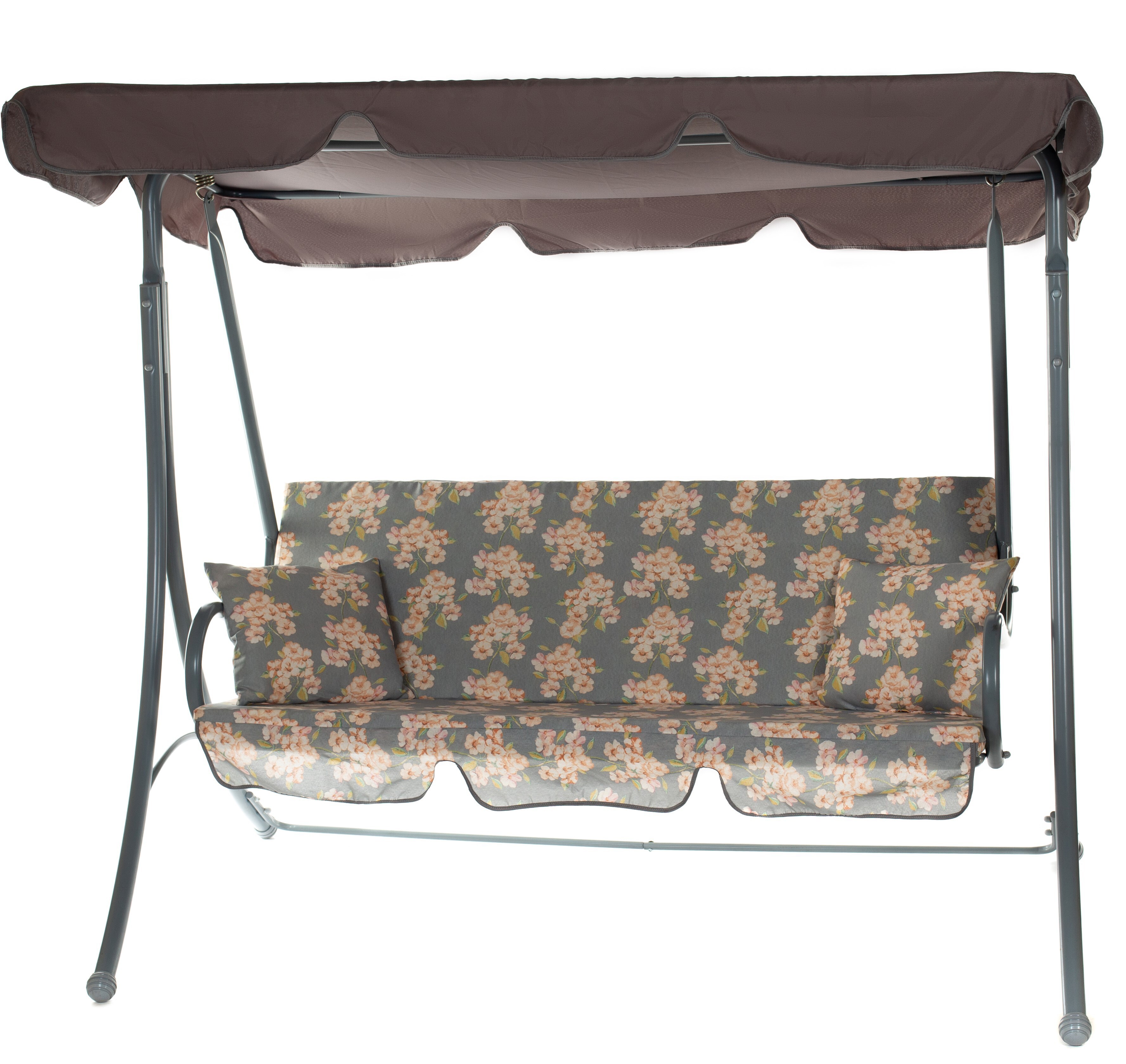 Изображение товара Качели садовые Мартинелла 2-х местные до 180 кг серый/зеленый