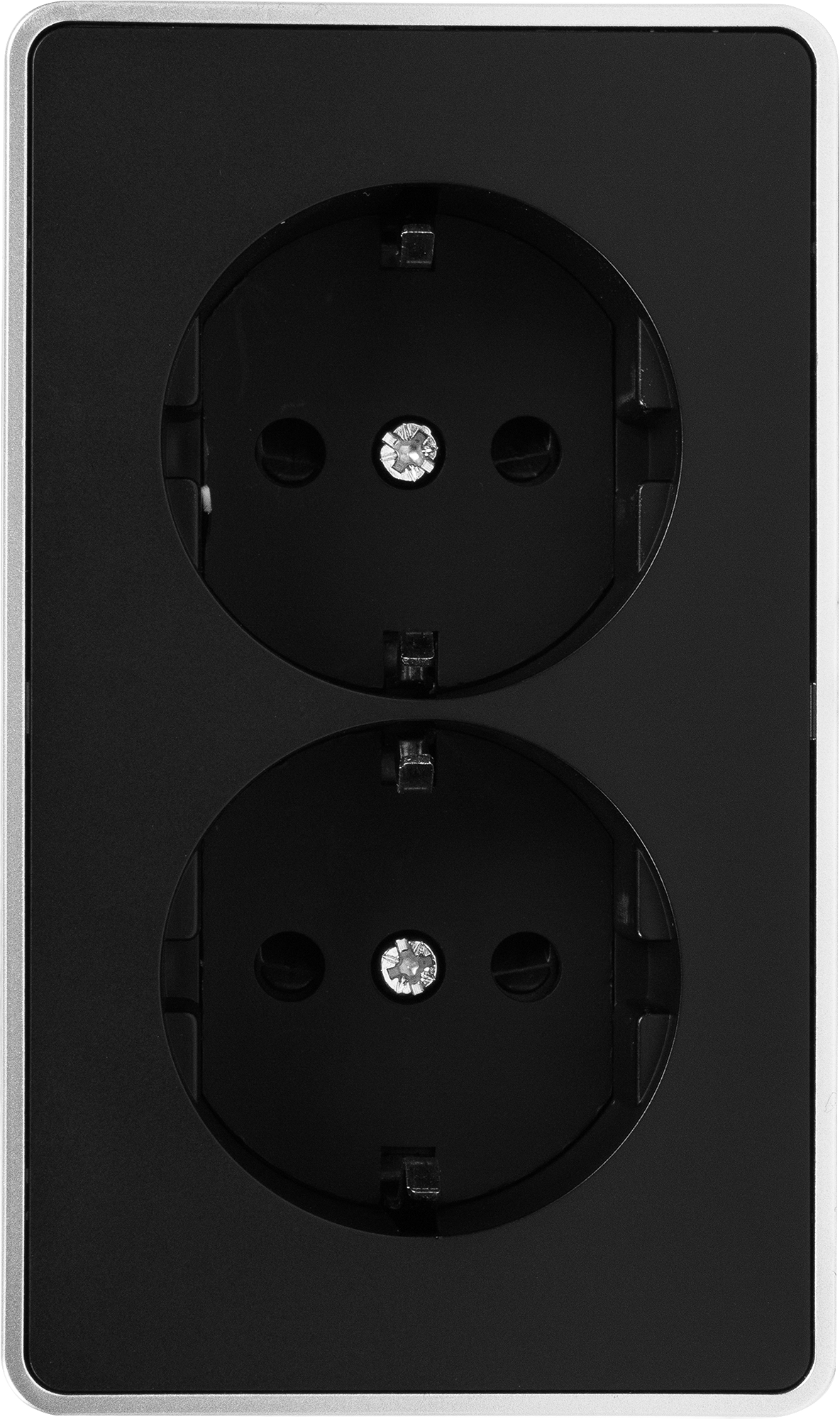Розетка двойная накладная Werkel Gallant с заземлением, цвет чёрный с ...