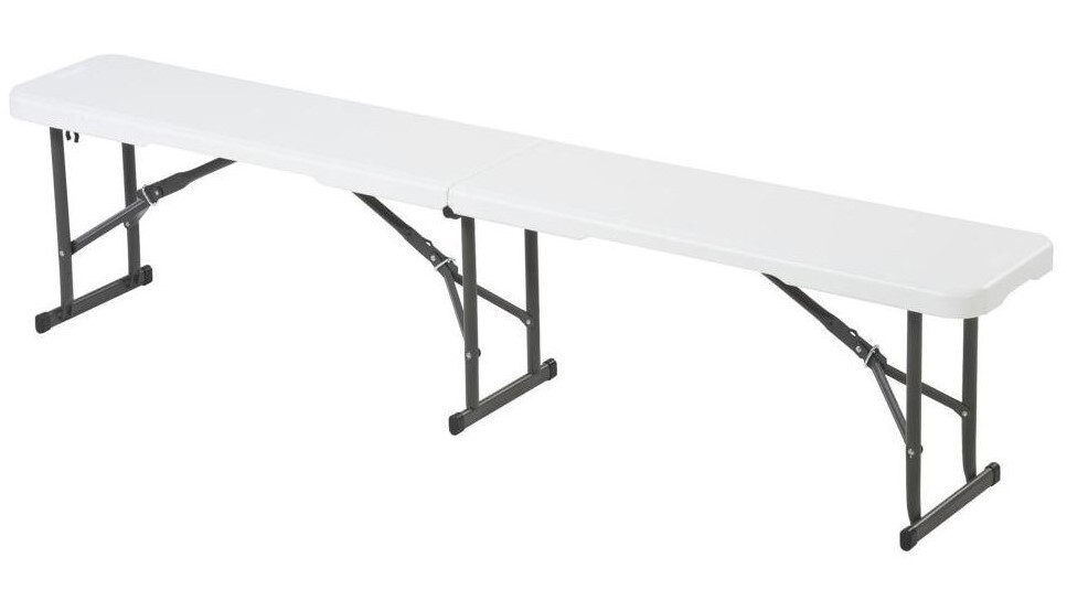 Изображение товара Скамья садовая Lifetime туристическая складная 183x29x42 см пластик белый