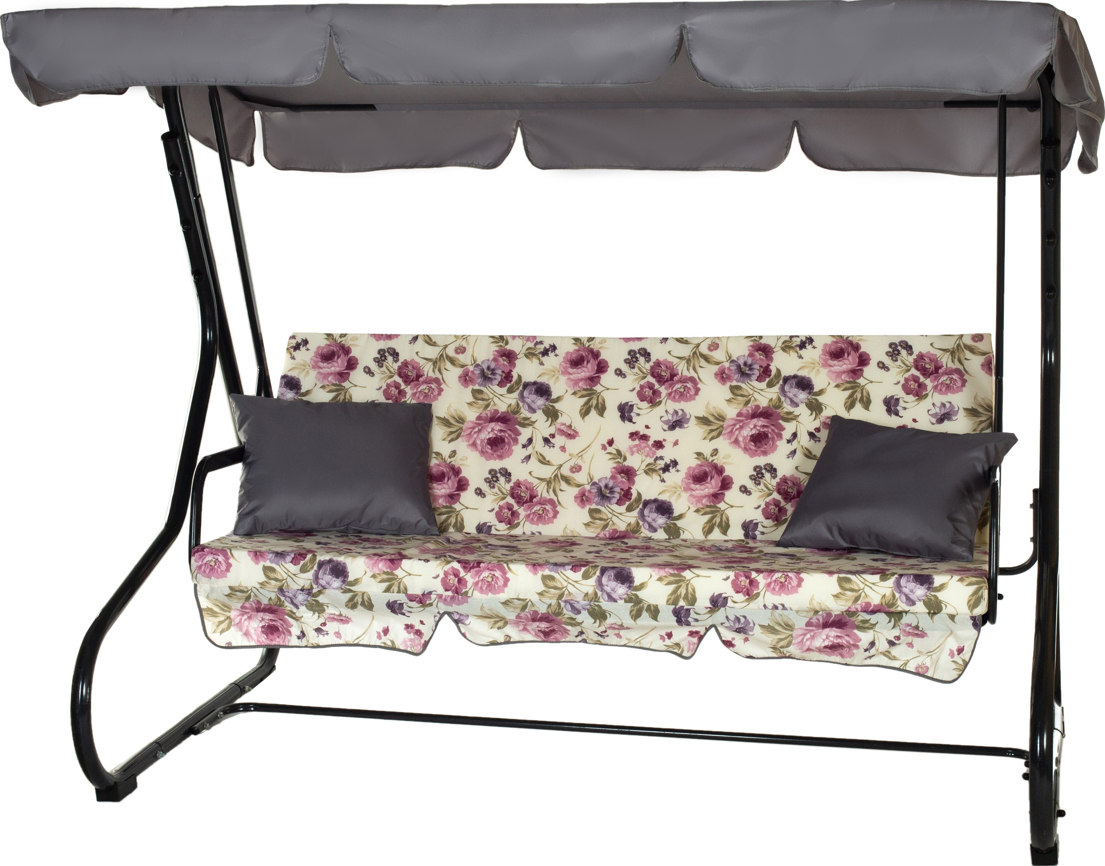 Изображение товара Качели садовые Наварра 3-х местные серый бежевый до 250 кг с навесом