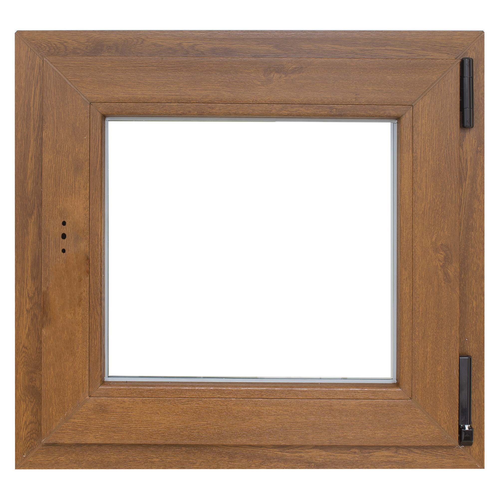 Изображение товара Окно пластиковое ПВХ Deceuninck одностворчатое 600x600 мм (ВxШ) правое однокамерный стеклопакет золотистый дуб