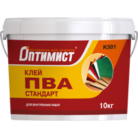 Изображение товара Клей ПВА Оптимист K501 10 кг для внутренних работ и ремонта