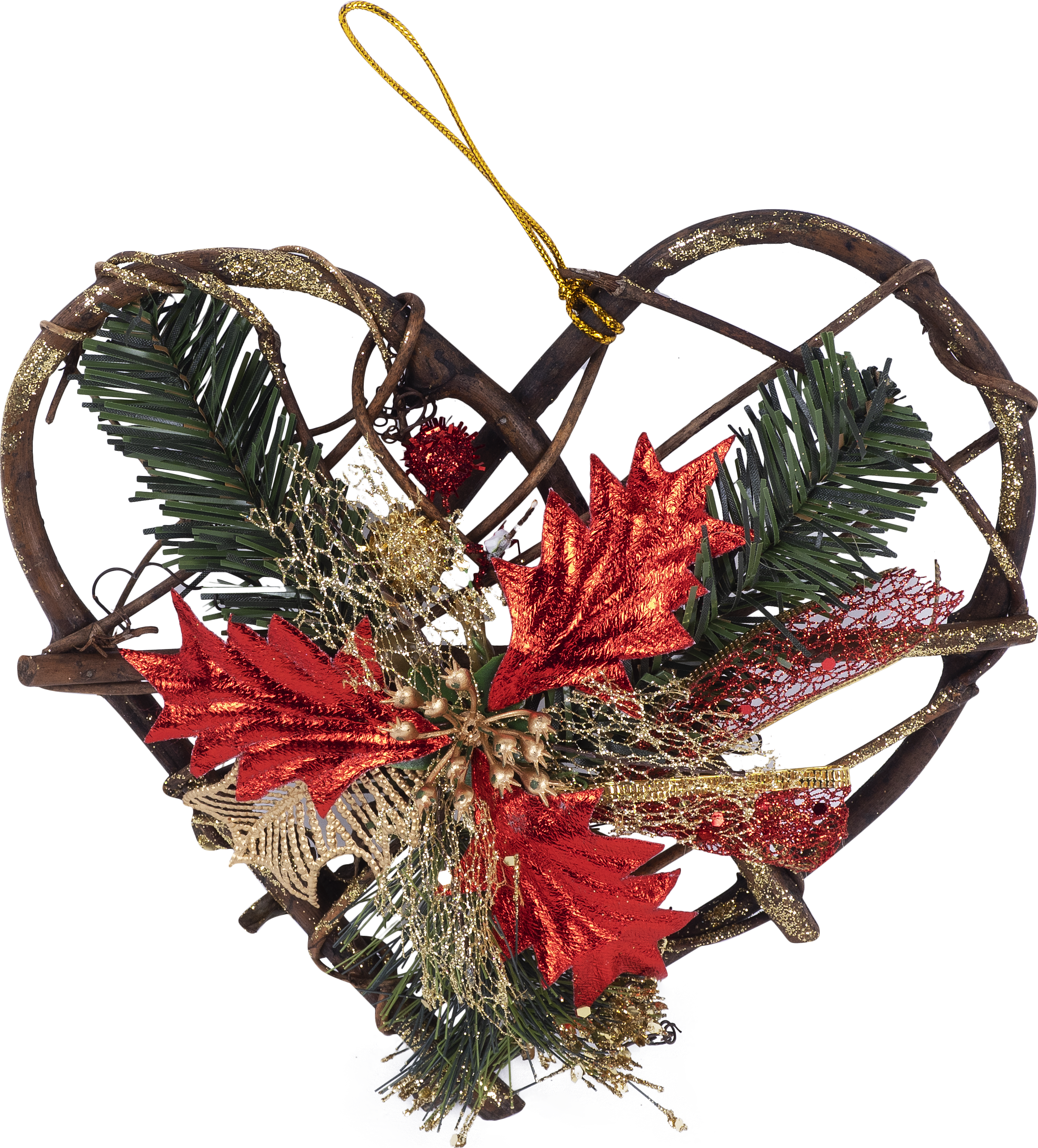 Изображение товара Украшение «Сердце красно-золотое» 20 см