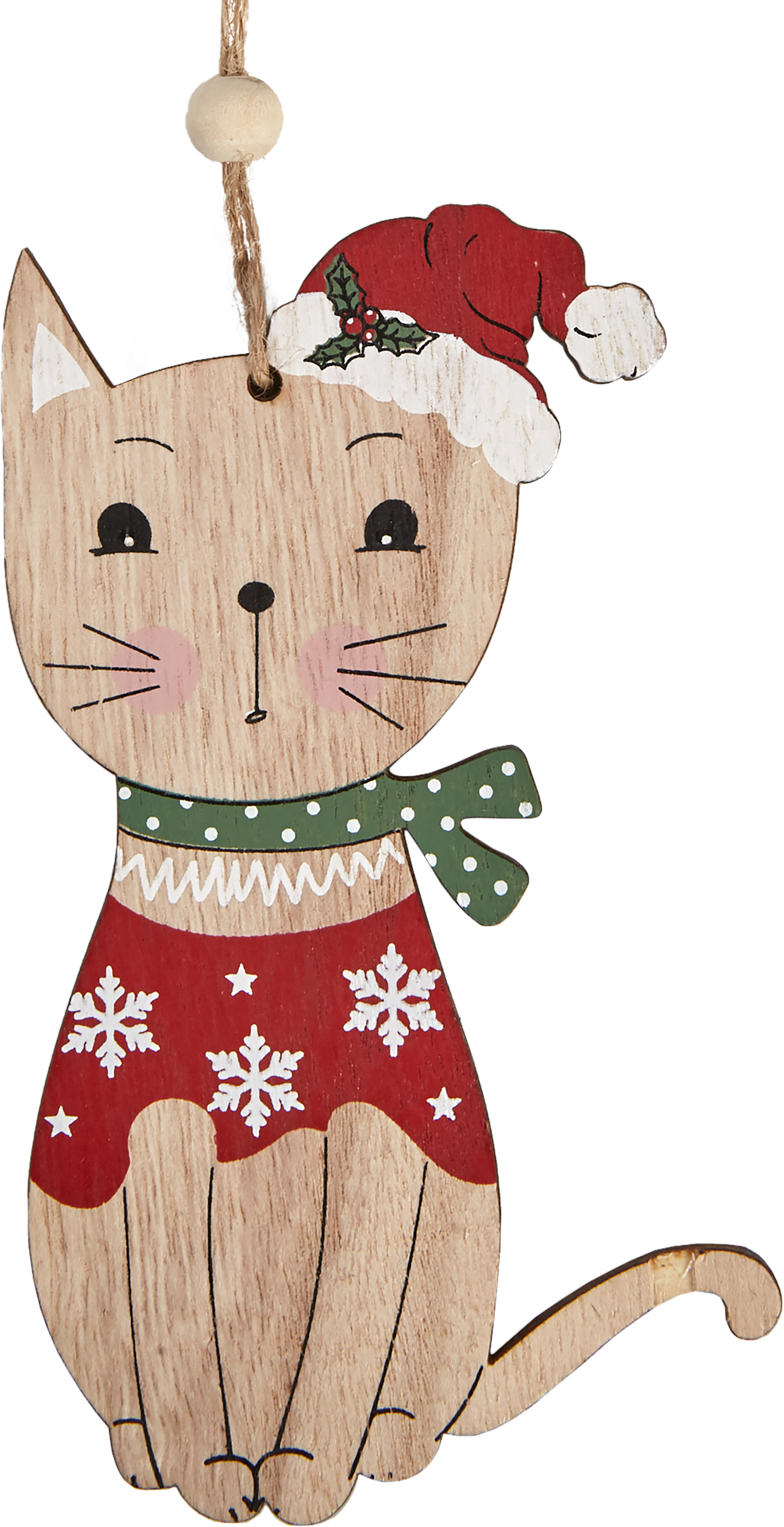Изображение товара Украшение ёлочное ErichKrause Decor «Кошечка», 13 см, дерево