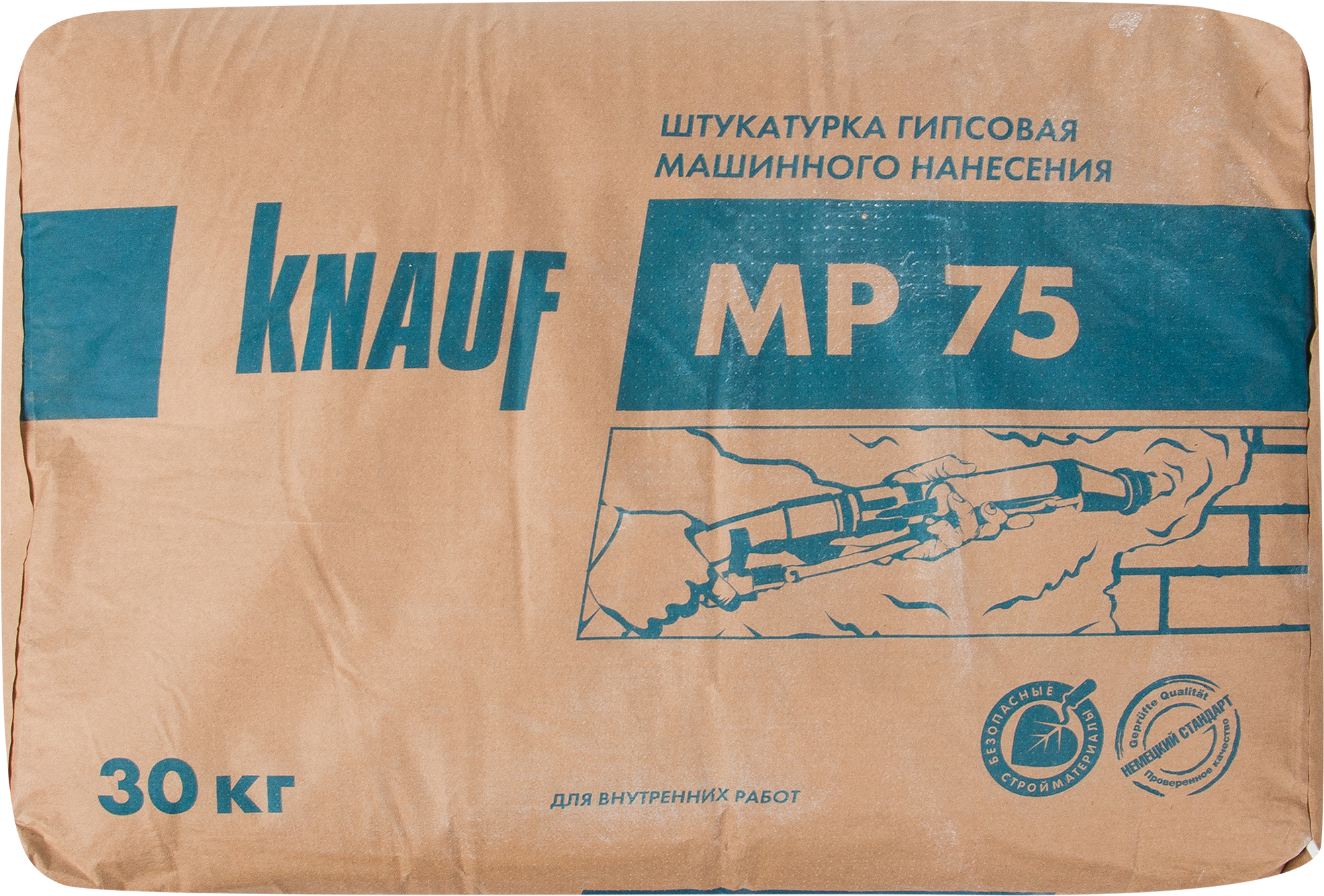 Изображение товара Штукатурка гипсовая механизированная Knauf МП 75 30 кг Изображение товара Штукатурка гипсовая механизированная Knauf МП 75 30 кг