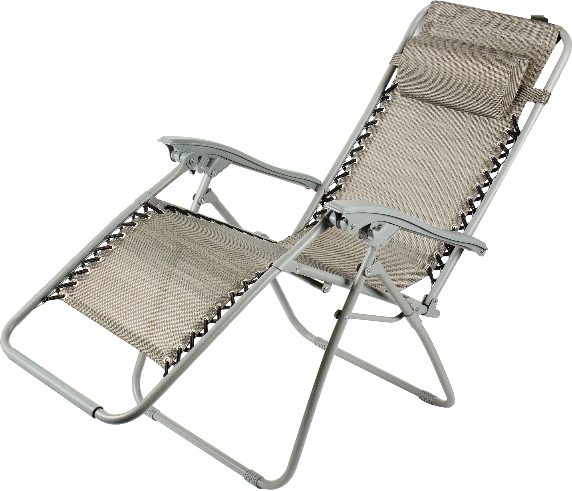 Изображение товара Шезлонг Бриз 165х110х65 см серый сталь текстиль для отдыха на улице