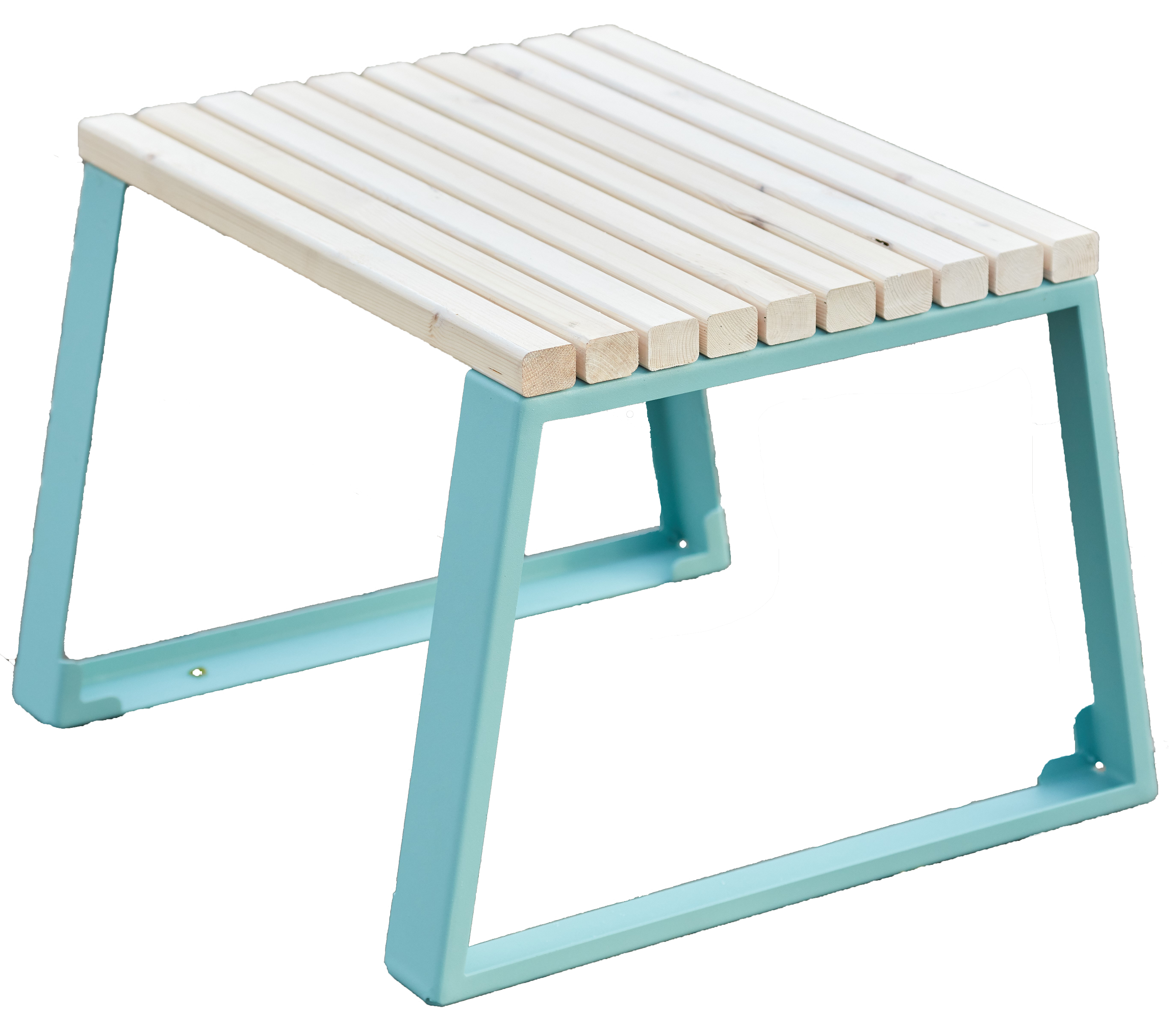 Изображение товара Садовый стол Summer 60х60х43.5 дерево металл белый синий уличная мебель