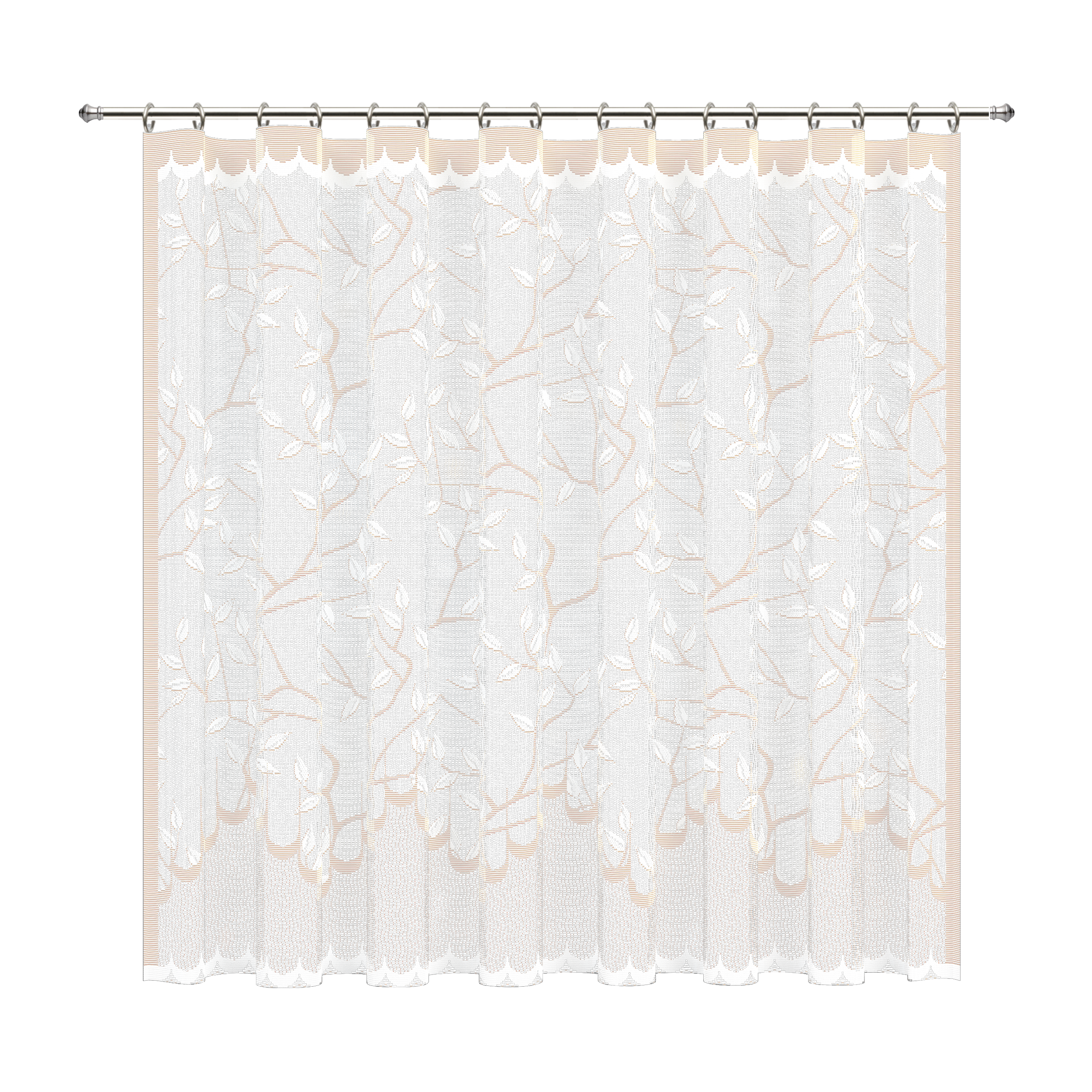 Изображение товара Занавеска для кухни на ленте Веточки 250x160 см полиэстер цвет бежевый