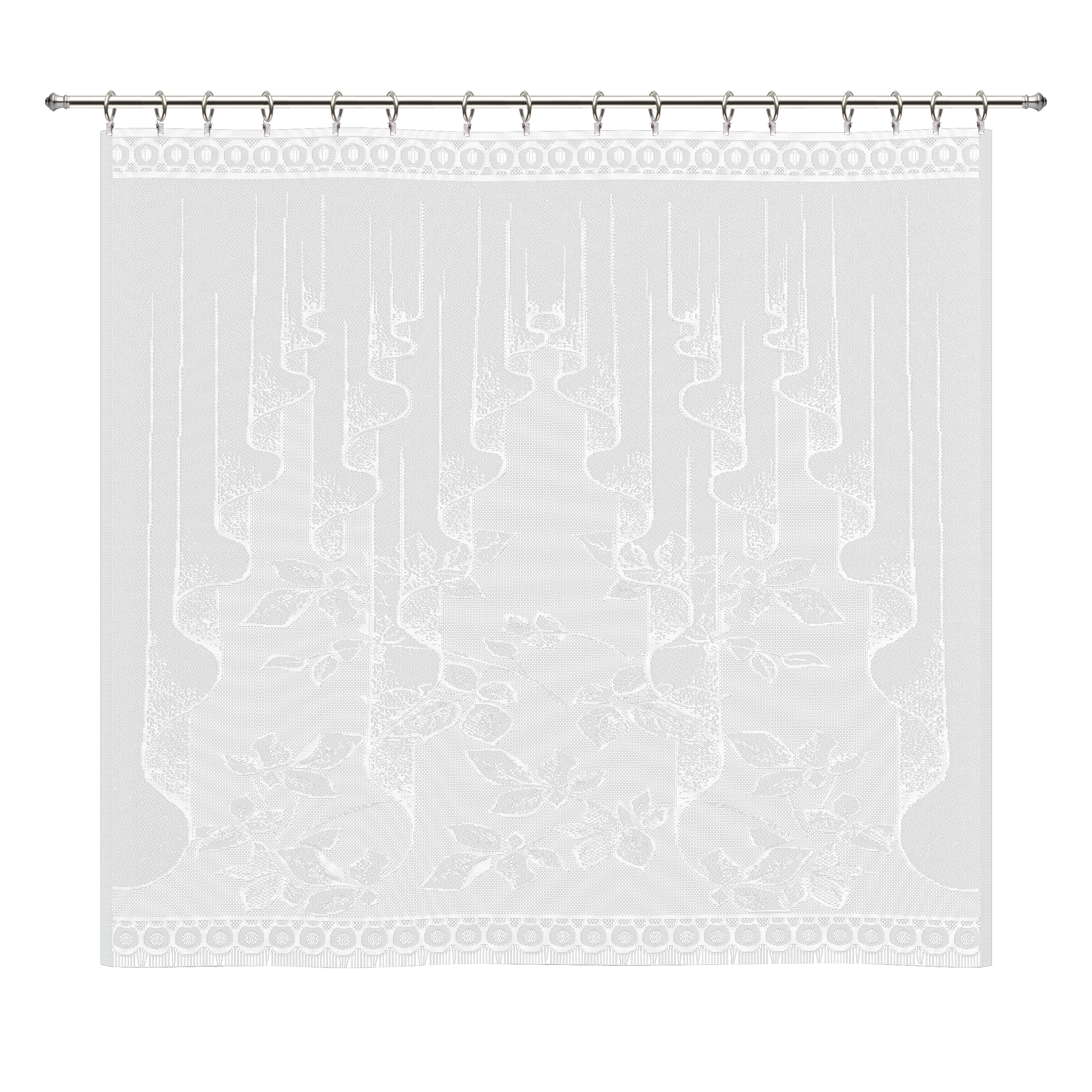 Изображение товара Занавеска для кухни Листопад 170x160 см белая из жаккарда без шторной ленты