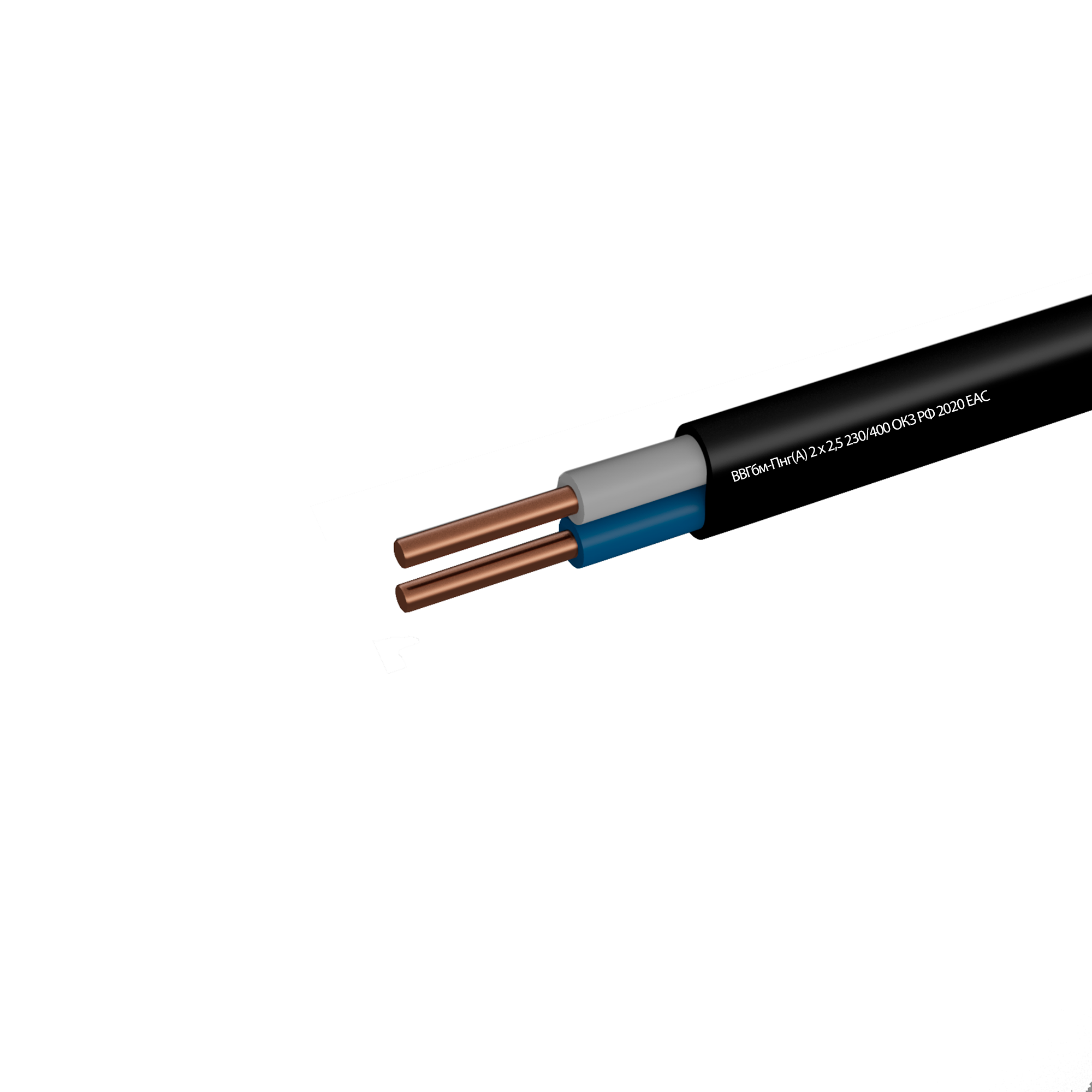 Изображение товара Кабель Камит ВВГп-НГ(А) 2х2.5, 100 м