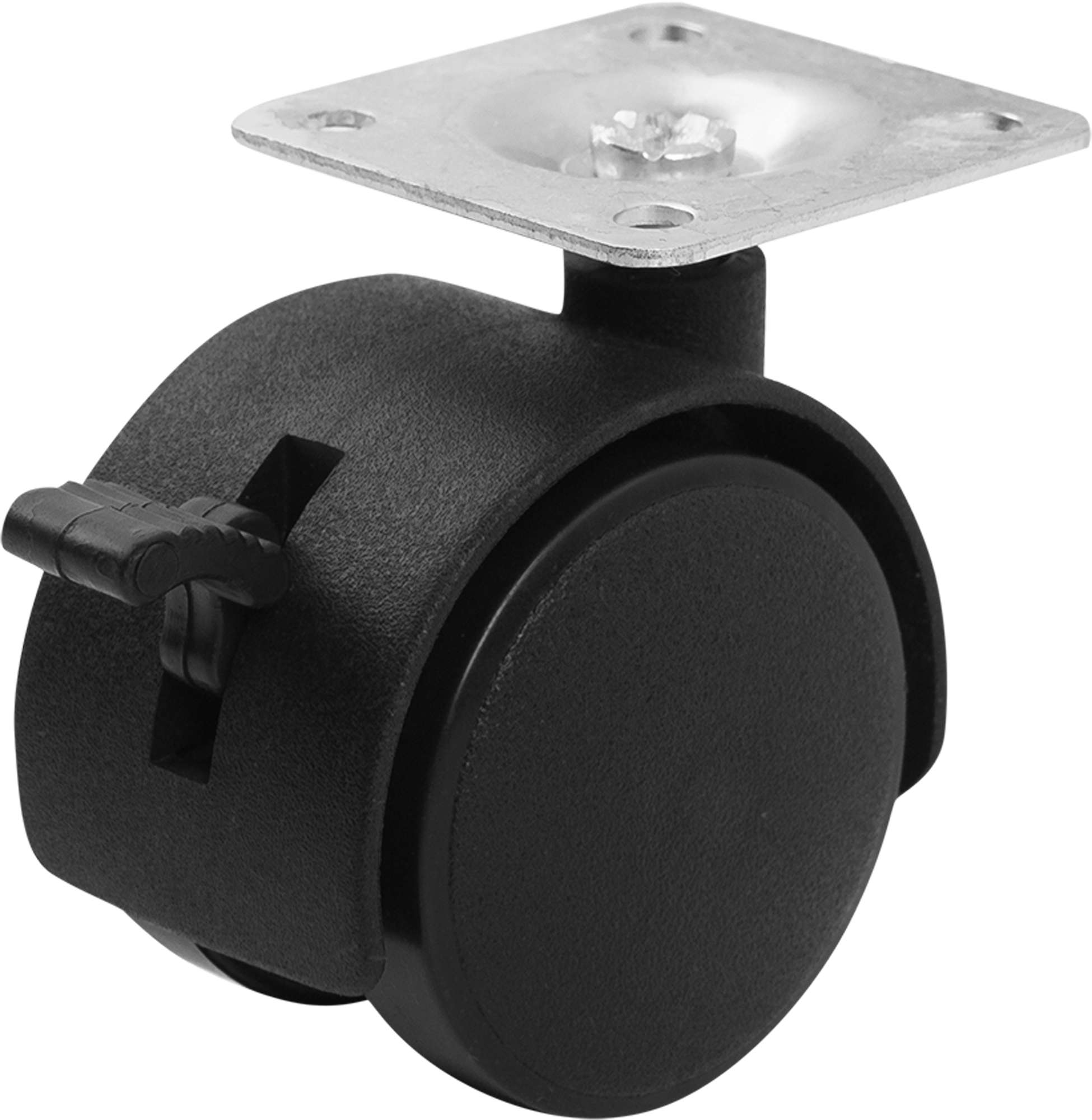 Колесо для мебели поворотное с тормозом 40 мм максимальная нагрузка 40 кг