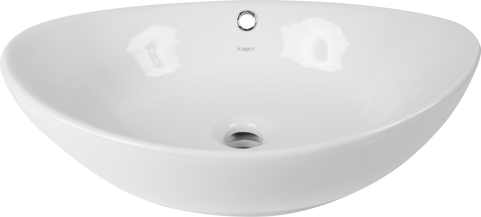 Изображение товара Раковина Kirovit Гамма 56 см накладная фарфор стильная белая