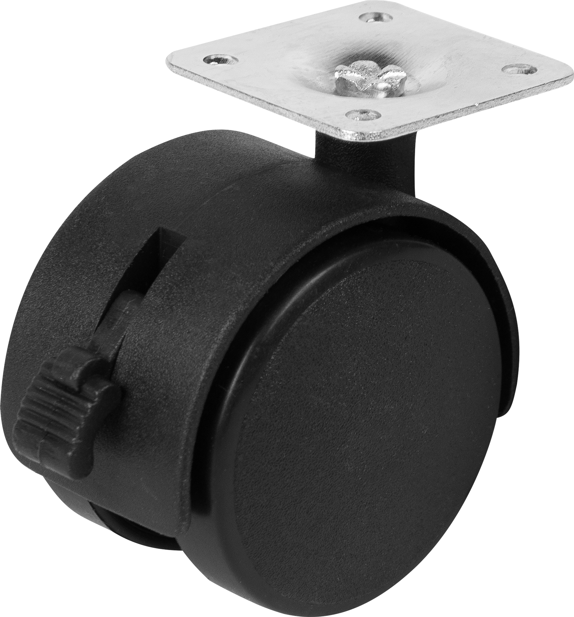 Колесо для мебели поворотное с тормозом 50 мм максимальная нагрузка 50 кг