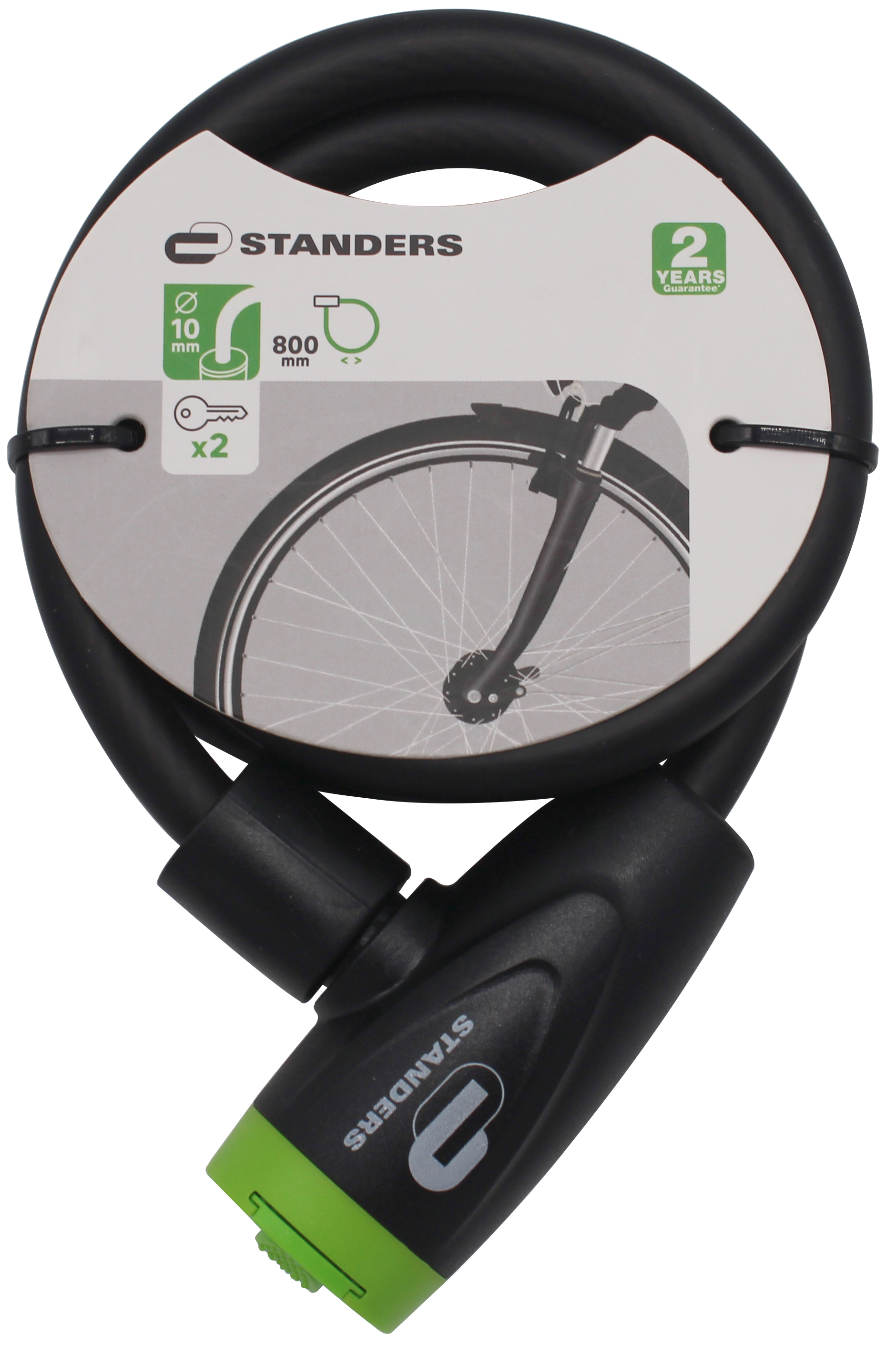 Велосипедный замок с ключом Standers, 10 мм, 80 см - 2