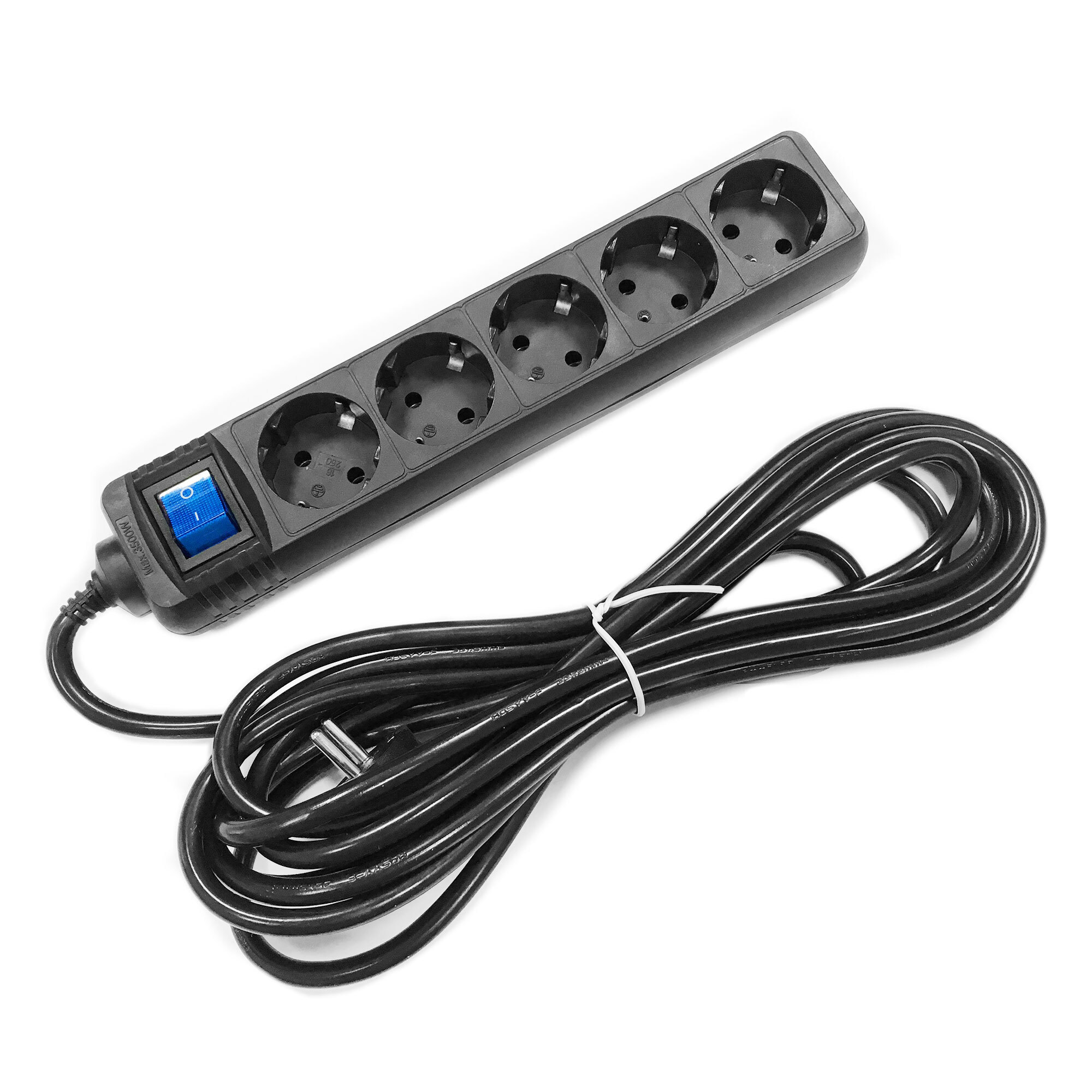 Изображение товара Удлинитель бытовой Skybeam 5 розеток с заземлением 3x1.5 мм 3 м 3500 Вт цвет черный