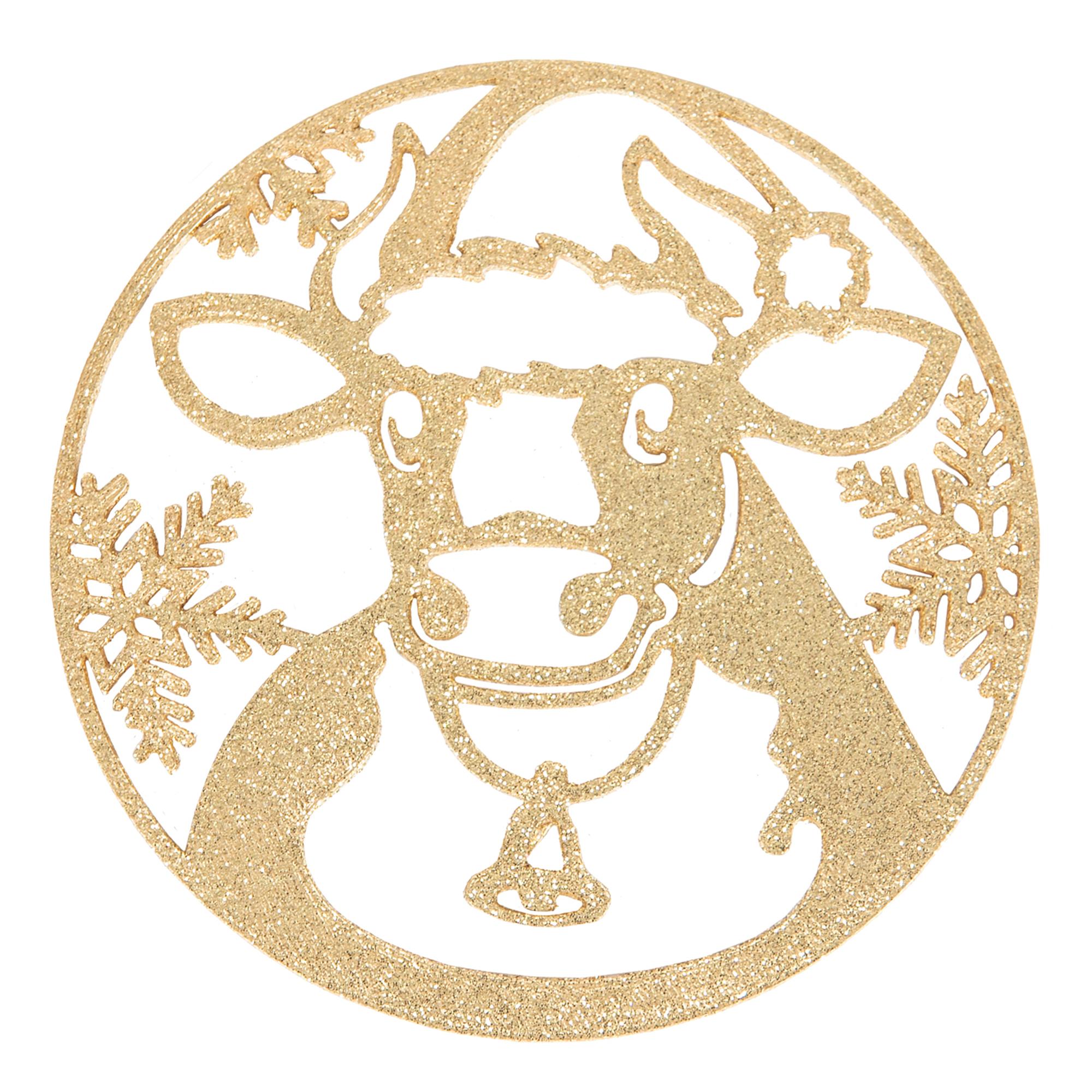 Изображение товара Украшение новогоднее "Бычок", пластик, цвет золотой