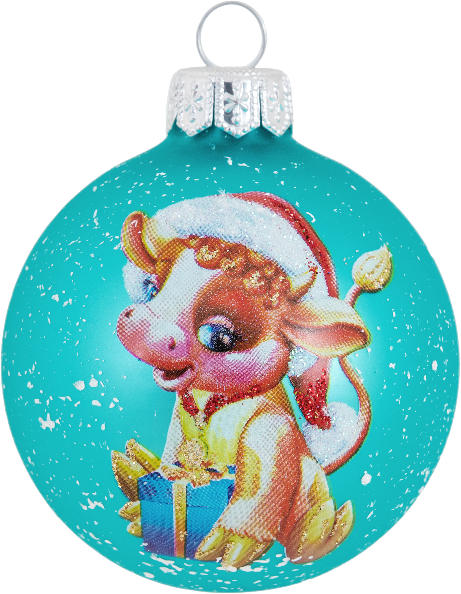 Изображение товара Ёлочный шар Символ года 65 мм стекло бык праздничное украшение