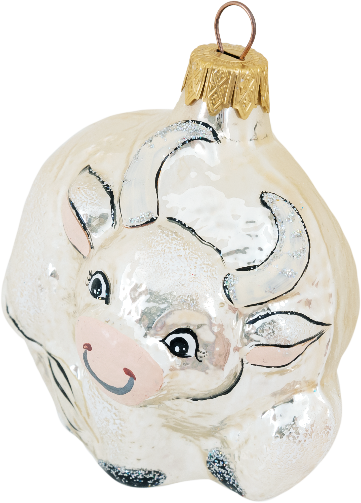 Изображение товара Ёлочное украшение Символ года N1 10 см стеклянная игрушка для елки