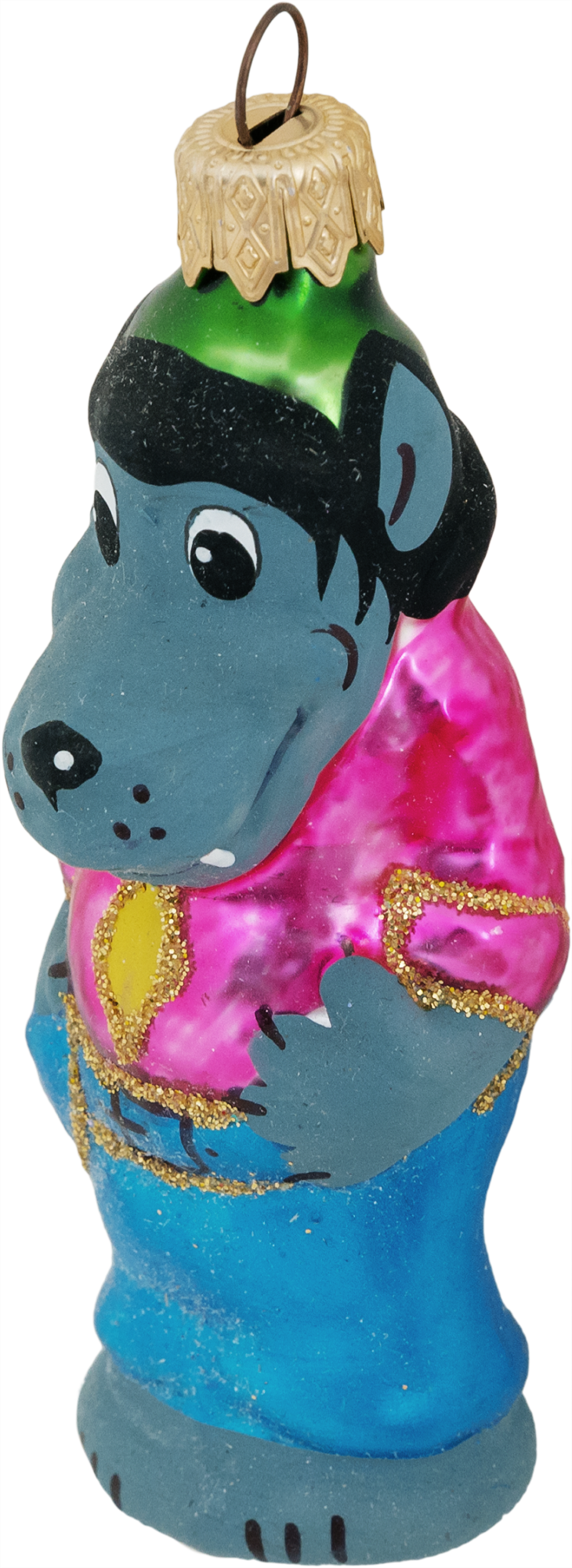 Изображение товара Ёлочное украшение Волк 11 см стекло яркое