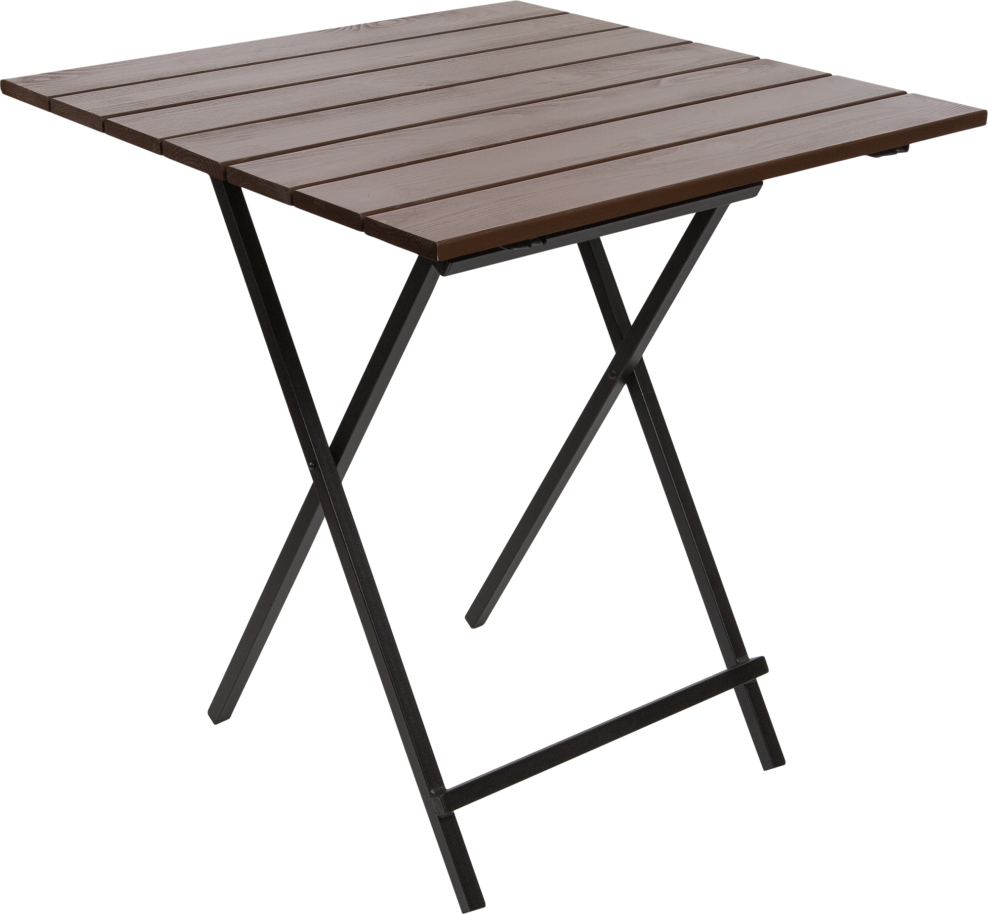 Изображение товара Складной садовый стол Quadro из металла и дерева 70х70 см коричневый
